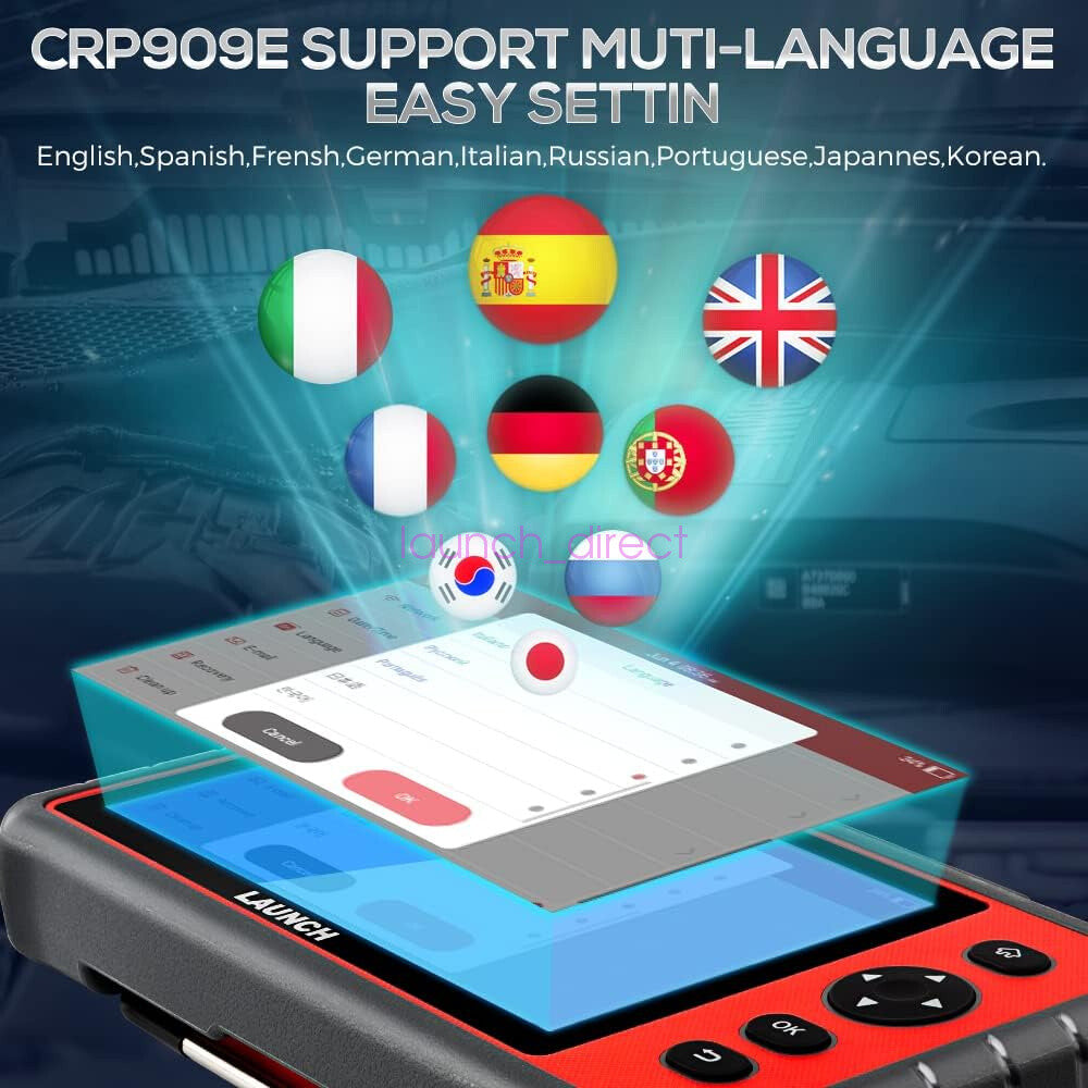 LAUNCH CRP909E Car OBD2 Scanner Full System Diagnostic Tool Code Reader Scanner
