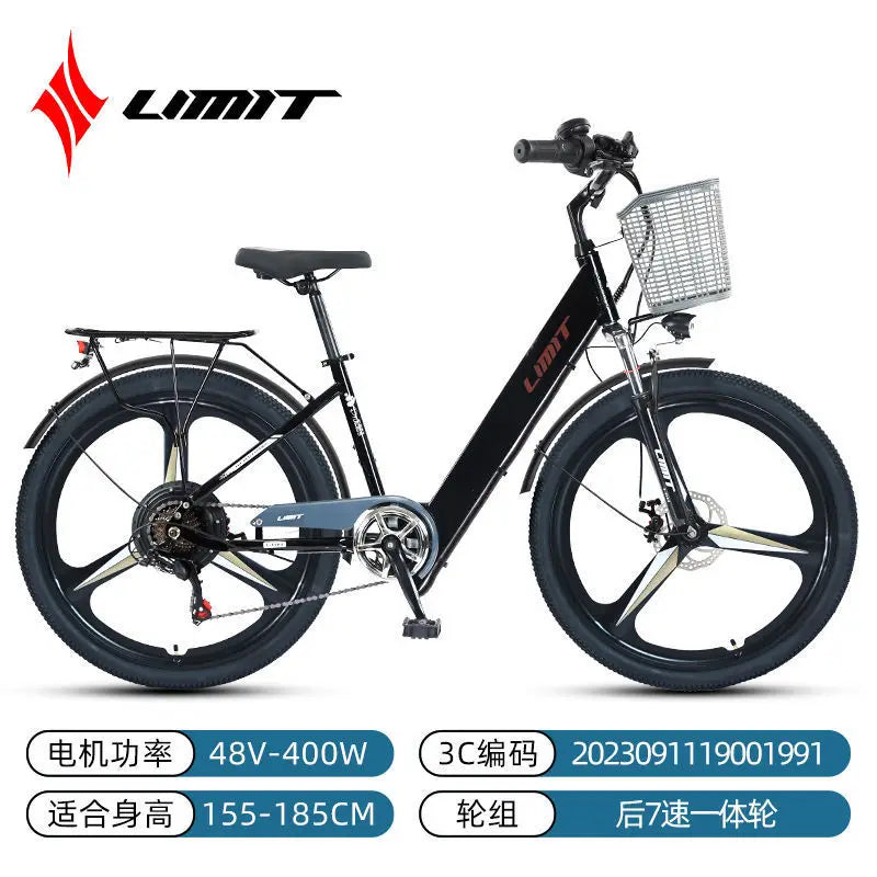 New Adult City E-Bike Bike 26-Inch 48V 10AH Removable Battery Range 25/H Women'S City Bike