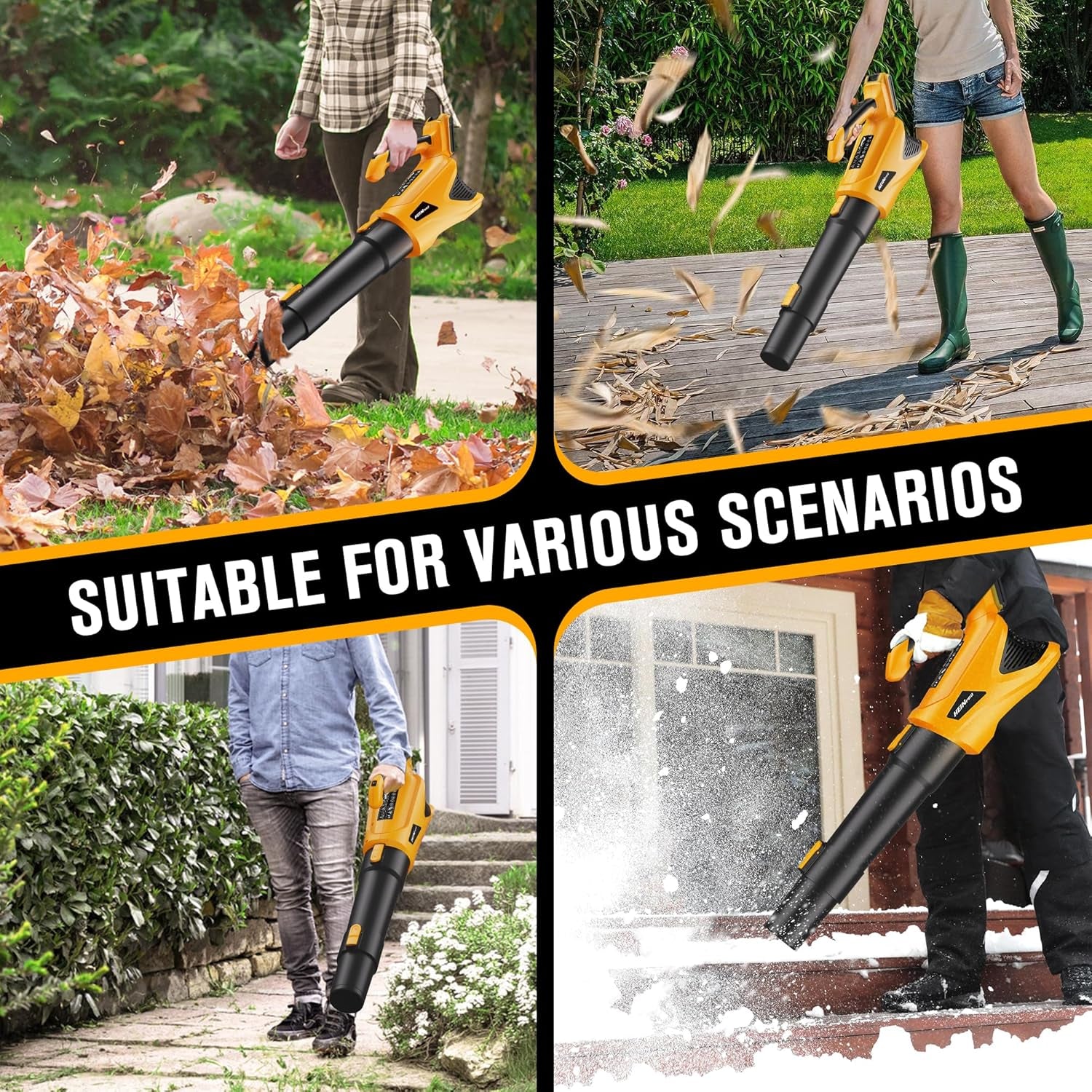 Cordless Leaf Blower Compatible with Dewalt 20V Max Battery, 500CFM/150MPH Electric Leaf Blower Cordless, 5 Speed Modes, Battery Powered Blowers for Lawn Care, Yard (Bare Tool)