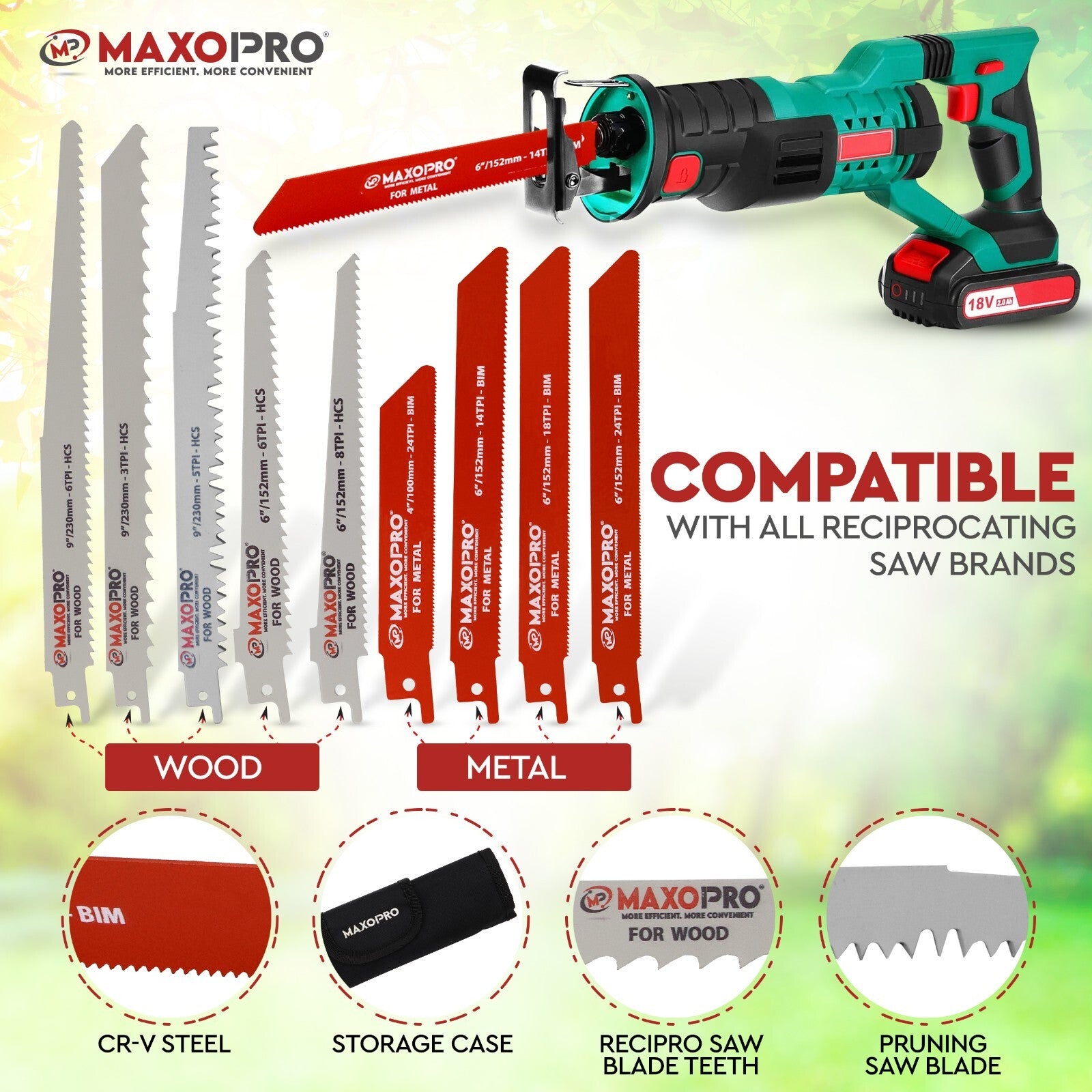 32-Pieces Reciprocating Saw Blades Set – Premium Quality Blades Metal