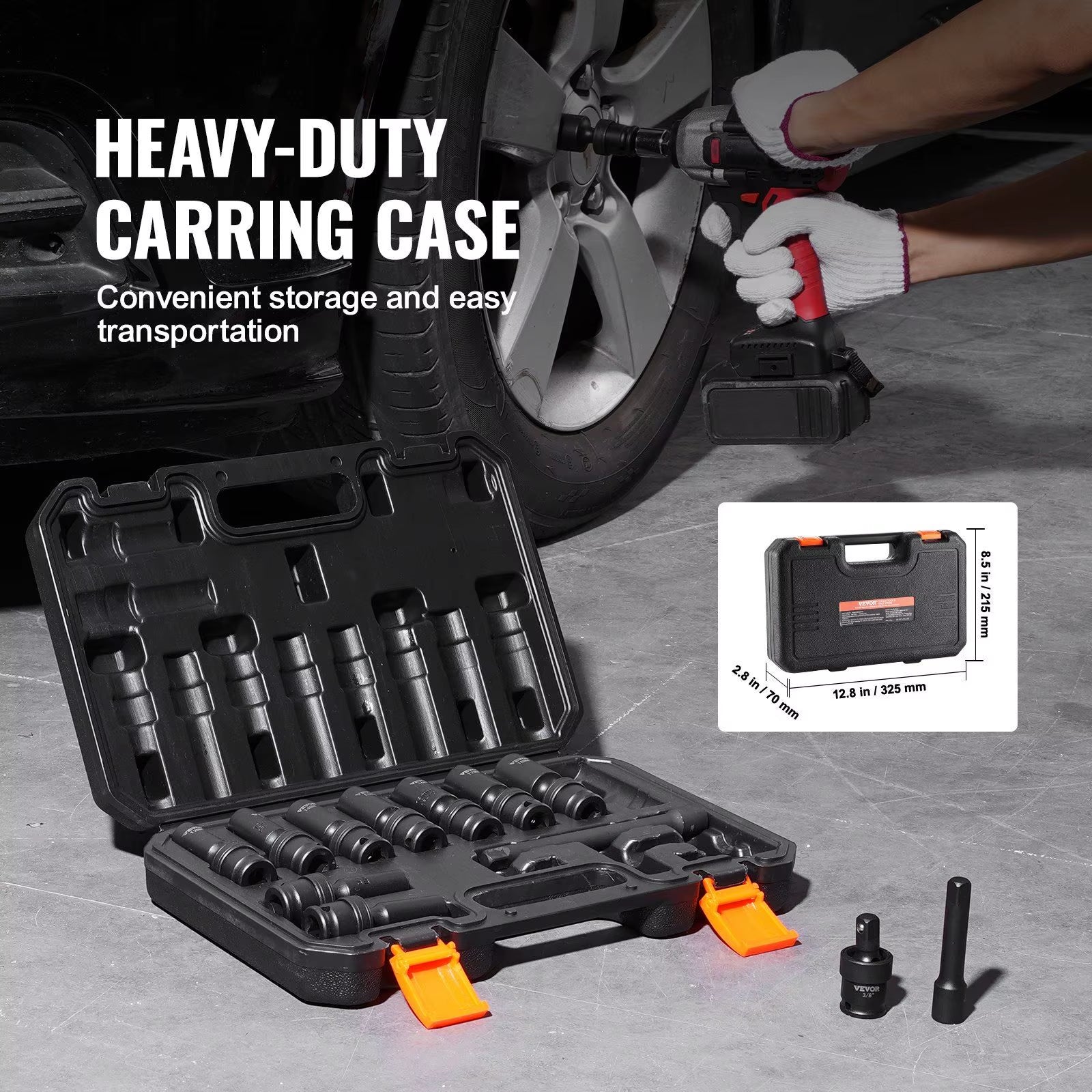 DB Wholesale 360 Degree Swivel Impact Socket Set 14Pcs 6-Point 3/8In Drive DIY Grade CR-V Material Chrome Finish Customizable OEM