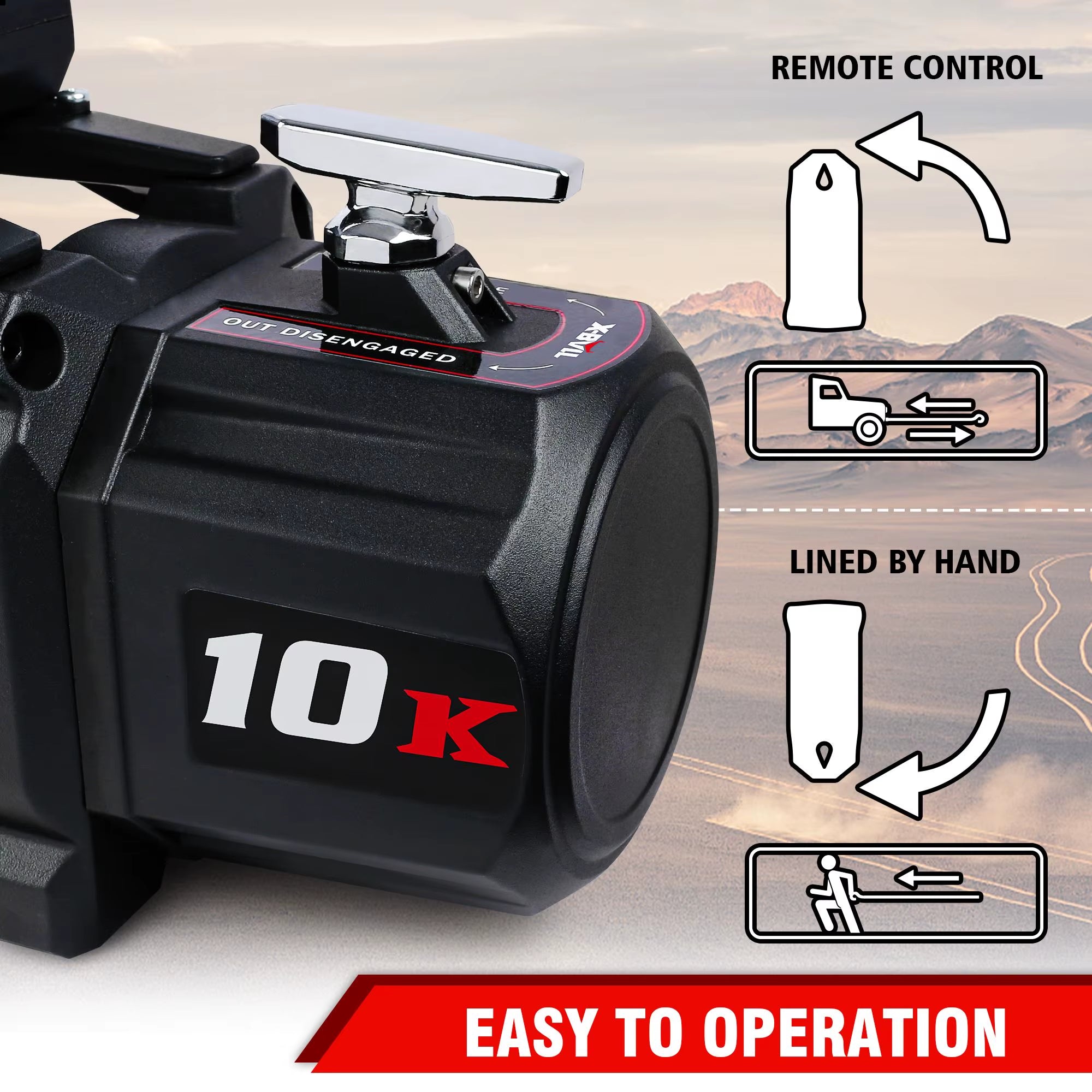 DB X-BULL 10000 Lb. Load Capacity Electric Winch Kit 12V DC Waterproof IP67 Hawse Synthetic Rope Winch for Off-Road Vehicles