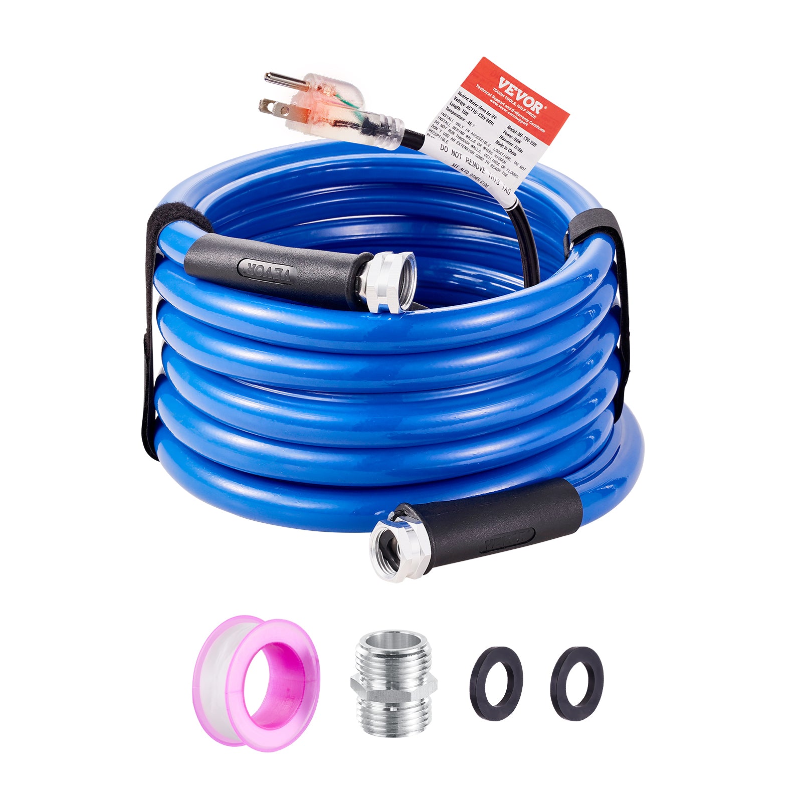 VEVOR Heated Water Hose 15Ft-100Ft for RV -45℉ Antifreeze Drinking Water Hose