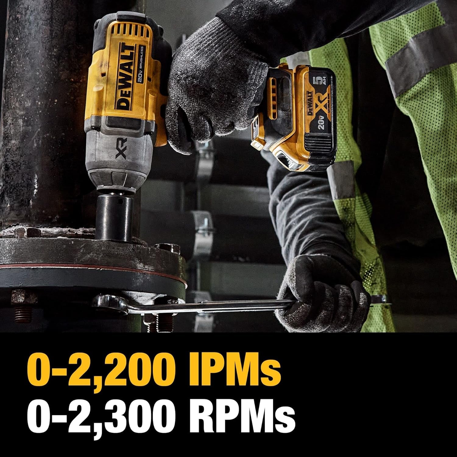 20V MAX Cordless Impact Wrench Kit, 20V MAX, 1/2" Hog Ring with 4-Mode Speed, Includes Battery, Charger and Kit Bag (DCF900P1)