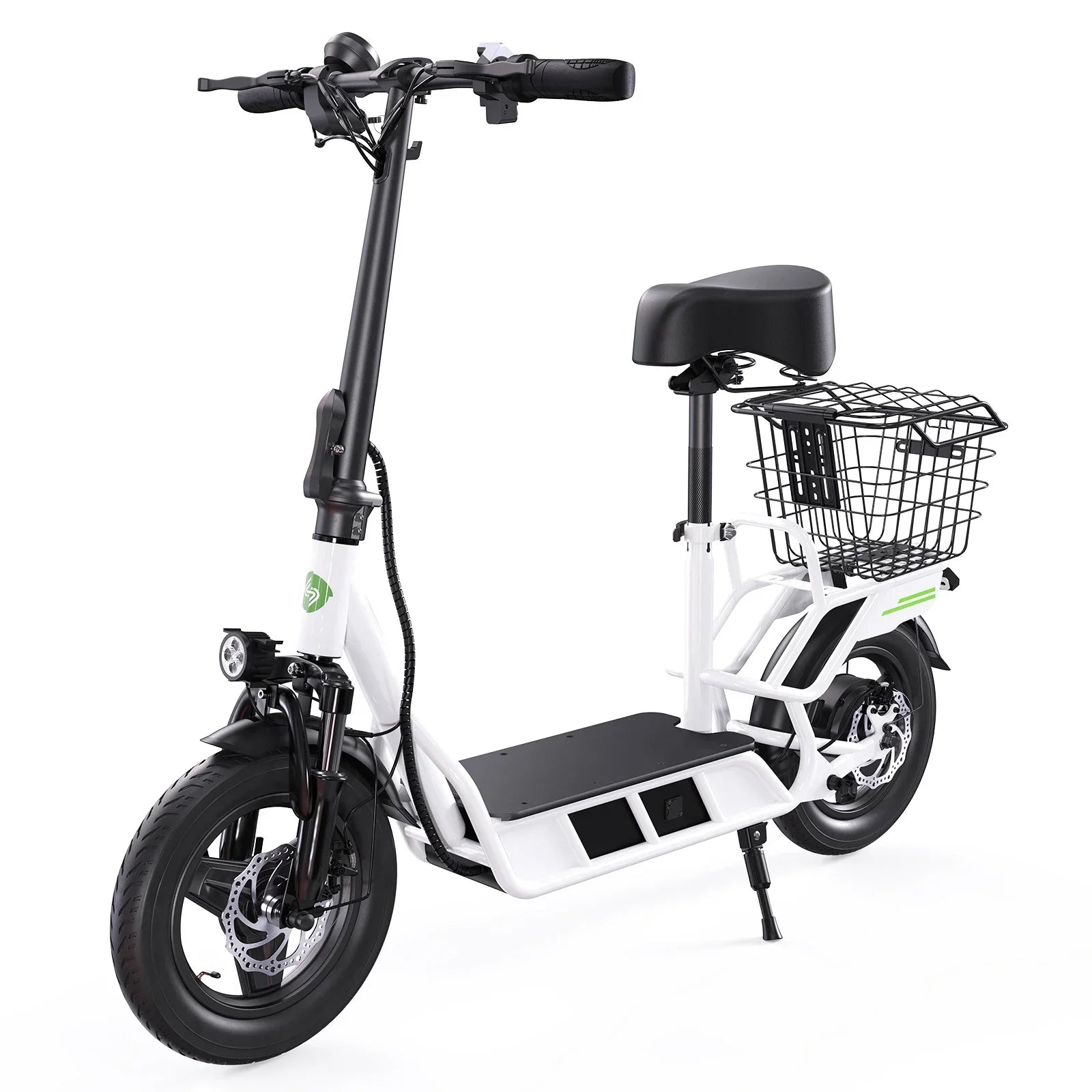 Lsinwheel Hyper X Adult with Seat and Rear Basket Electric Scooter 48V 10Ah Battery 700W Motor 14" Tire Foldable City E-Scooter