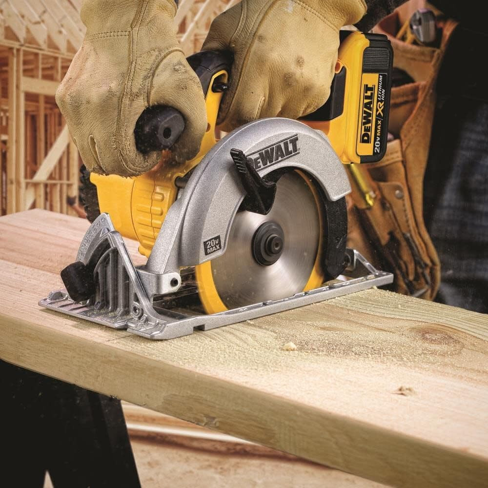 20V MAX Circular Saw, 6-1/2-Inch Blade, 460 MWO Engine, 0-50 Degree Bevel Capability, Bare Tool Only (DCS391B)