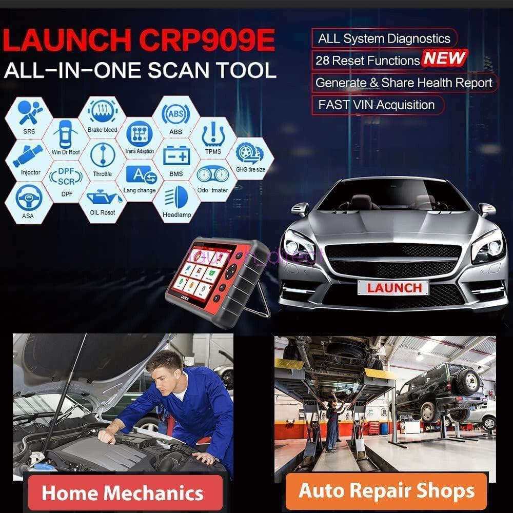 LAUNCH CRP909E Car OBD2 Scanner Full System Diagnostic Tool Code Reader Scanner