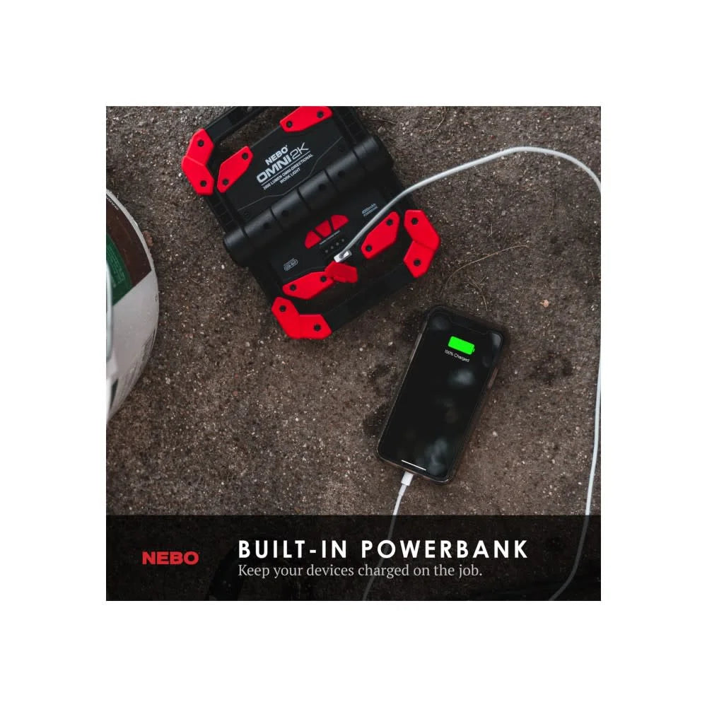 Omni 2,000 Lumen COB LED Black Rechargeable Handheld Work Light
