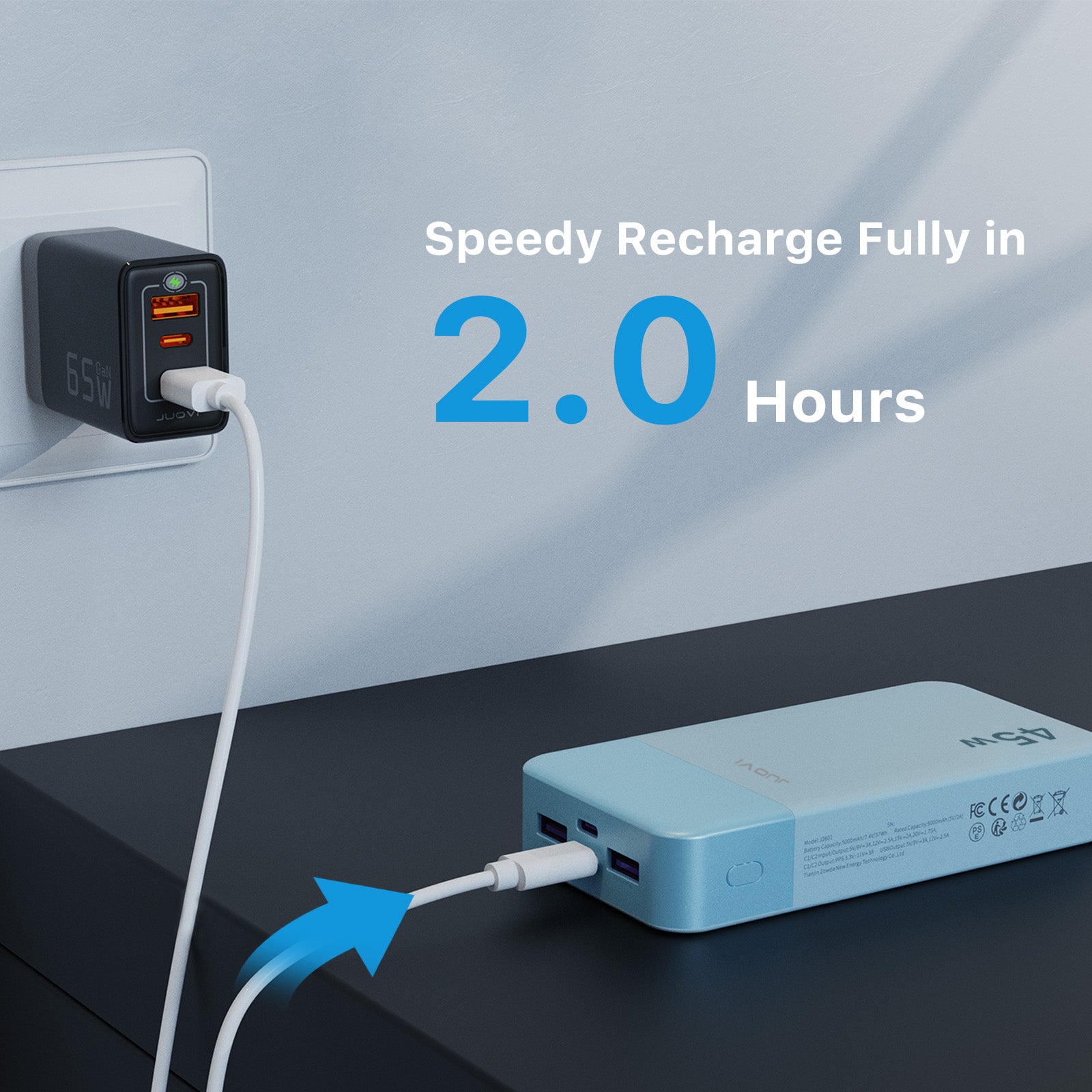 Power Bank 20000Mah 45W Portable Charger External Battery Backup for Cell Phone