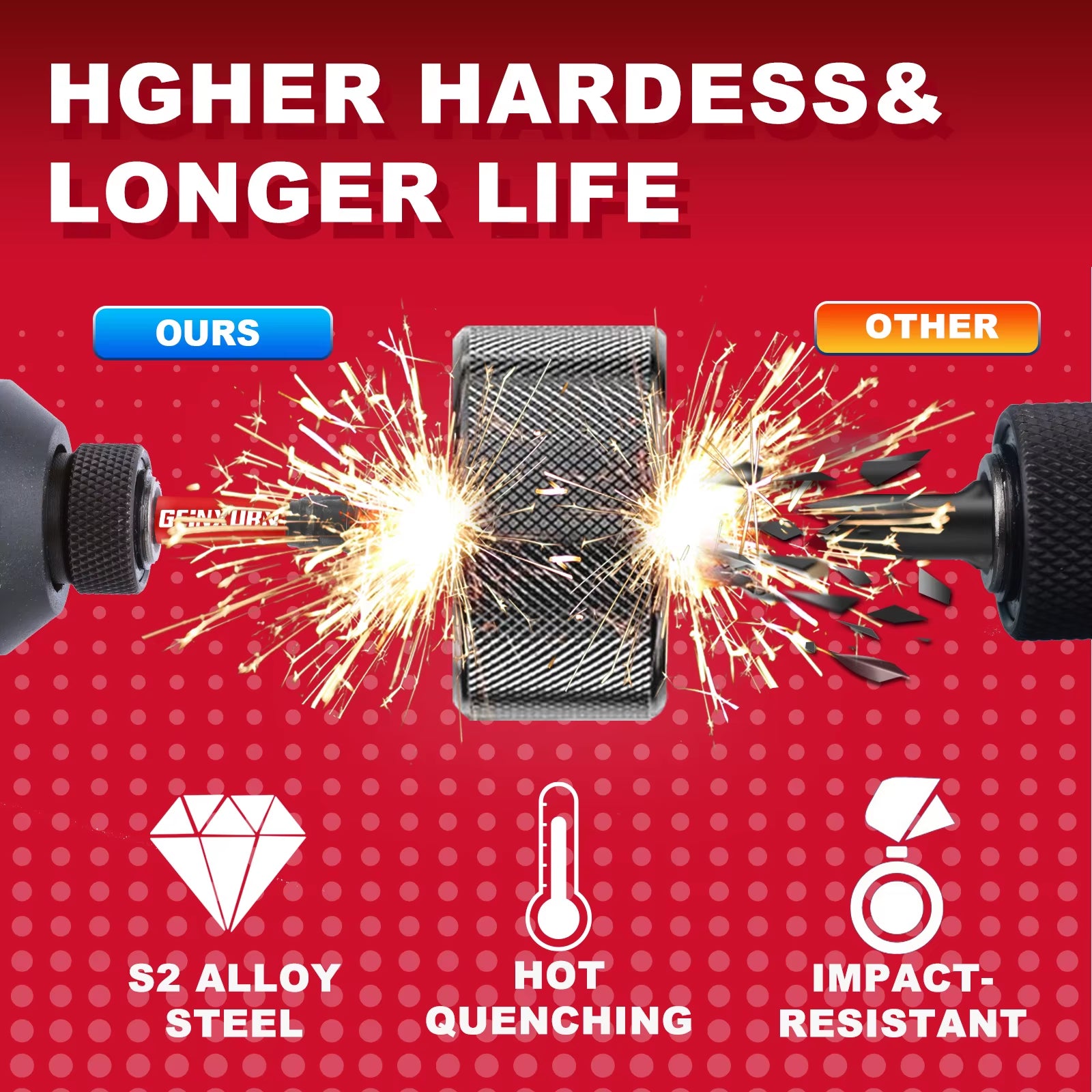 Geinxurn 11Pcs Best Quality Impact S2 Pozidriv Impact Screwdriver Bit for Drills Impact Driver Set