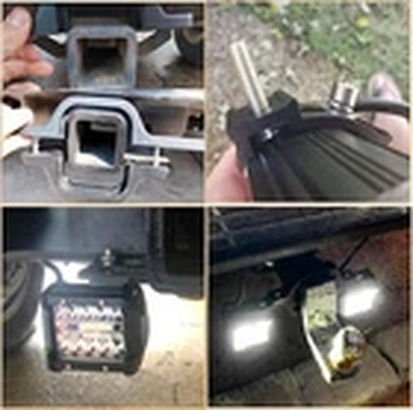 Tow Hitch Mounting Bracket +Tri-Row LED Work Light Pods Backup Reverse for Truck