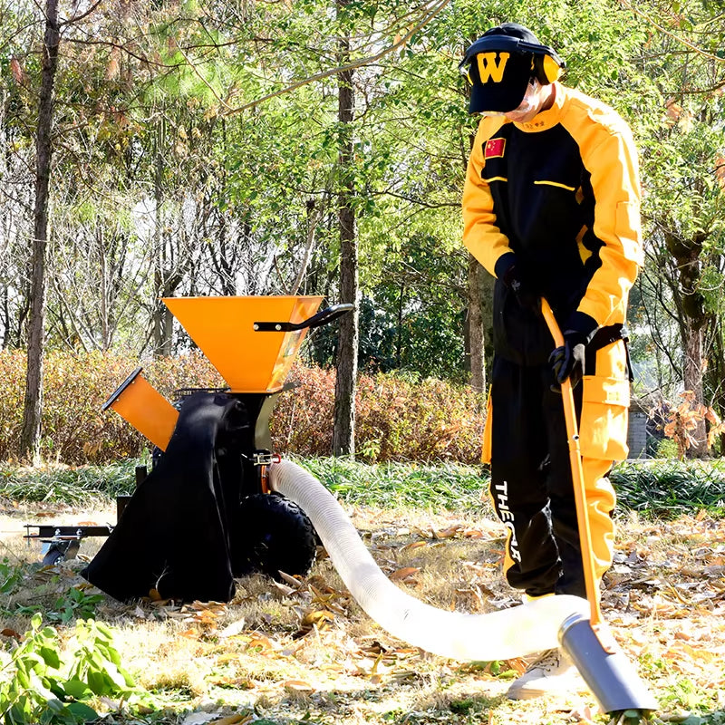 Petrol Wood Chipper 2In1 Grass Leaf Branch Shredder 7HP Garden Chipping Heavy Duty Wood Chipper Shredder