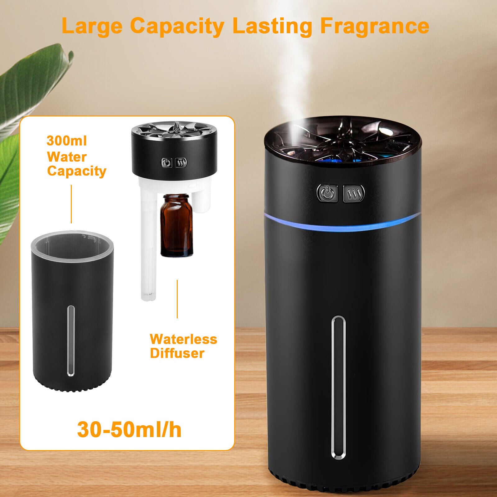 Essential Aroma Oil Diffuser for Large Room Car Ultrasonic Aromatherapy 300 Ml