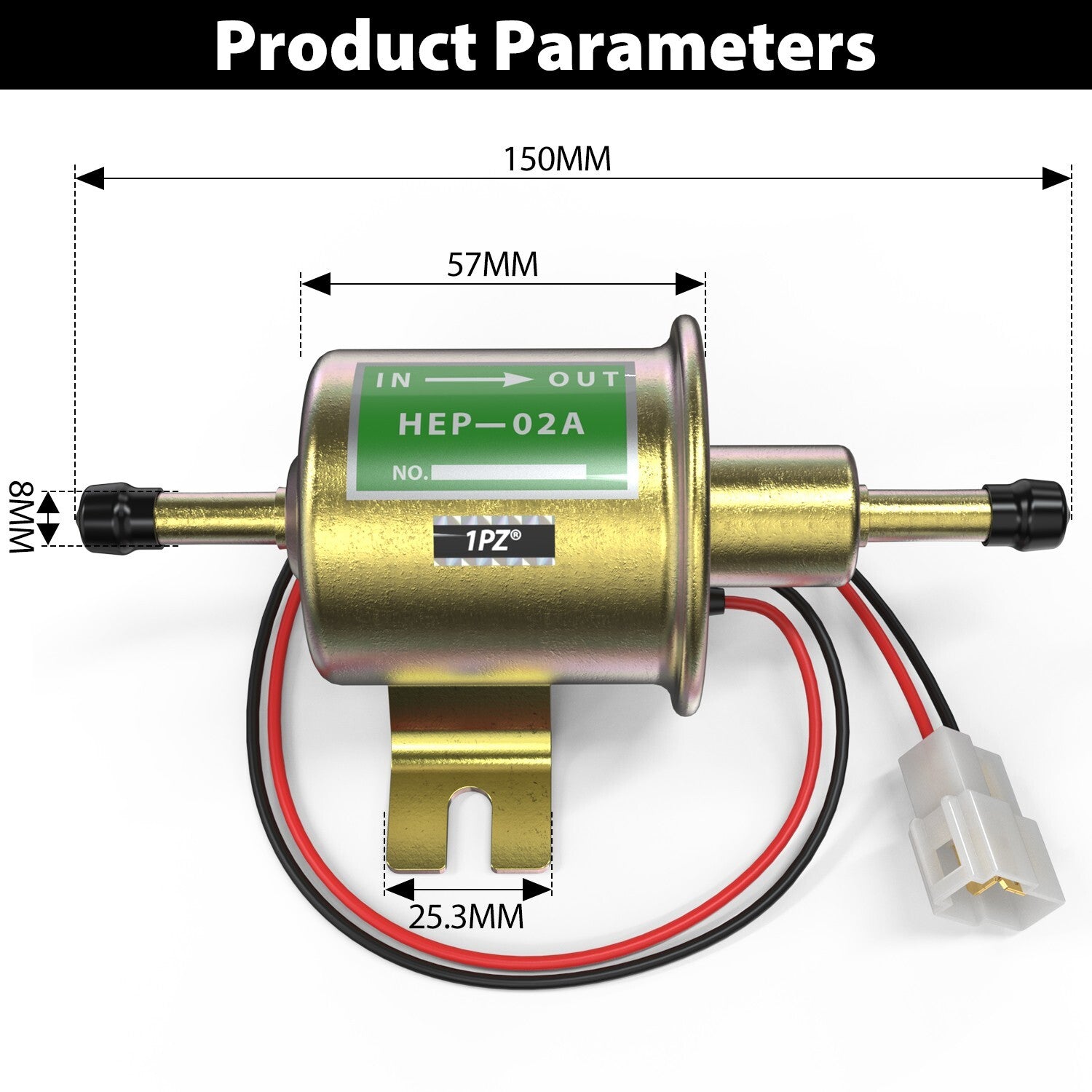2 Packs 12V Electric Fuel Pump HEP-02A Universal Inline Low Pressure Gas Diesel