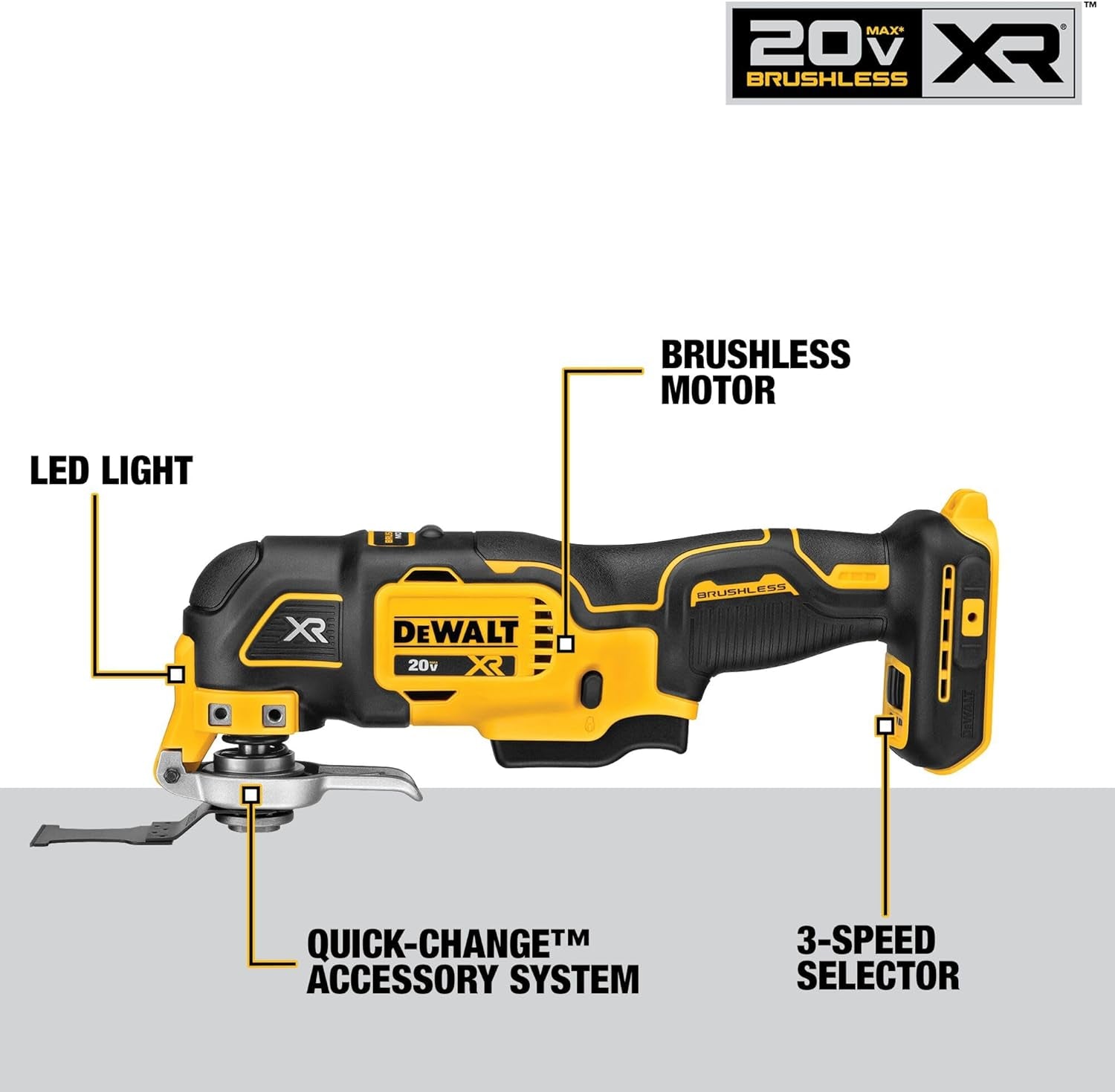 20V MAX XR Oscillating Multi-Tool, Variable Speed, Bare Tool Only (DCS356B)