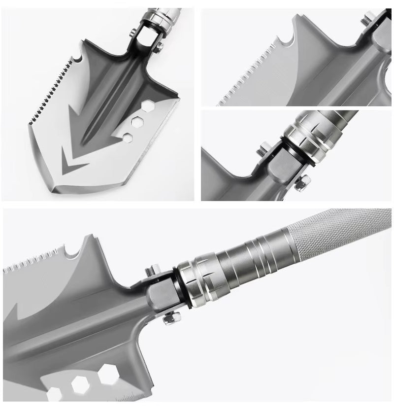 Multifunctional Detachable Stainless Steel Folding Shovel Aluminum Handle Garden Survival Tactical Outdoor Camping Shovel