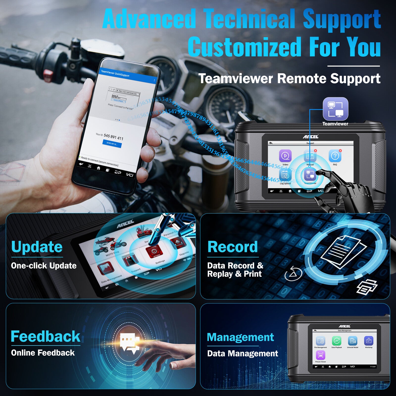 Motorcycle Diagnostic Tool Scanner Coding Fit for HARLEY POLARIS KAWASAKI YAMAHA