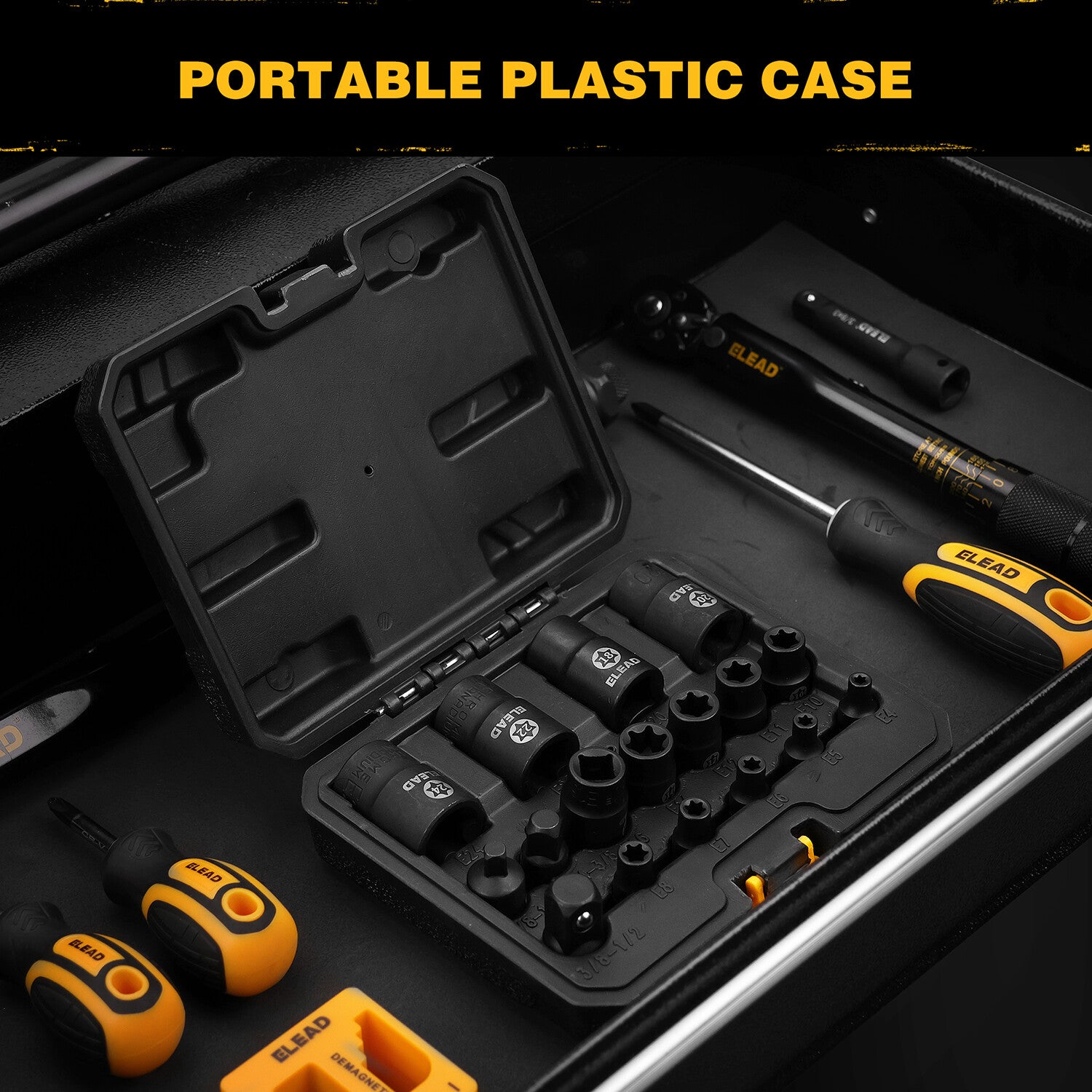 17-Piece Inverted E-Torx Socket Set Impact Star Female Sockets for Impact Wrench