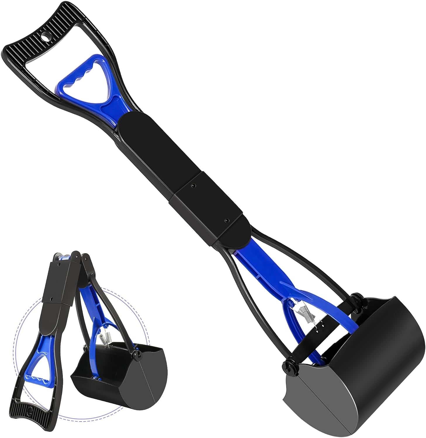 Pooper Scooper for Large Small Dogs, Folding Dog Poop Scooper, Durable Spring and Premium Materials，Easy to Use for Grass, Dirt, Gravel Pick up Shovel