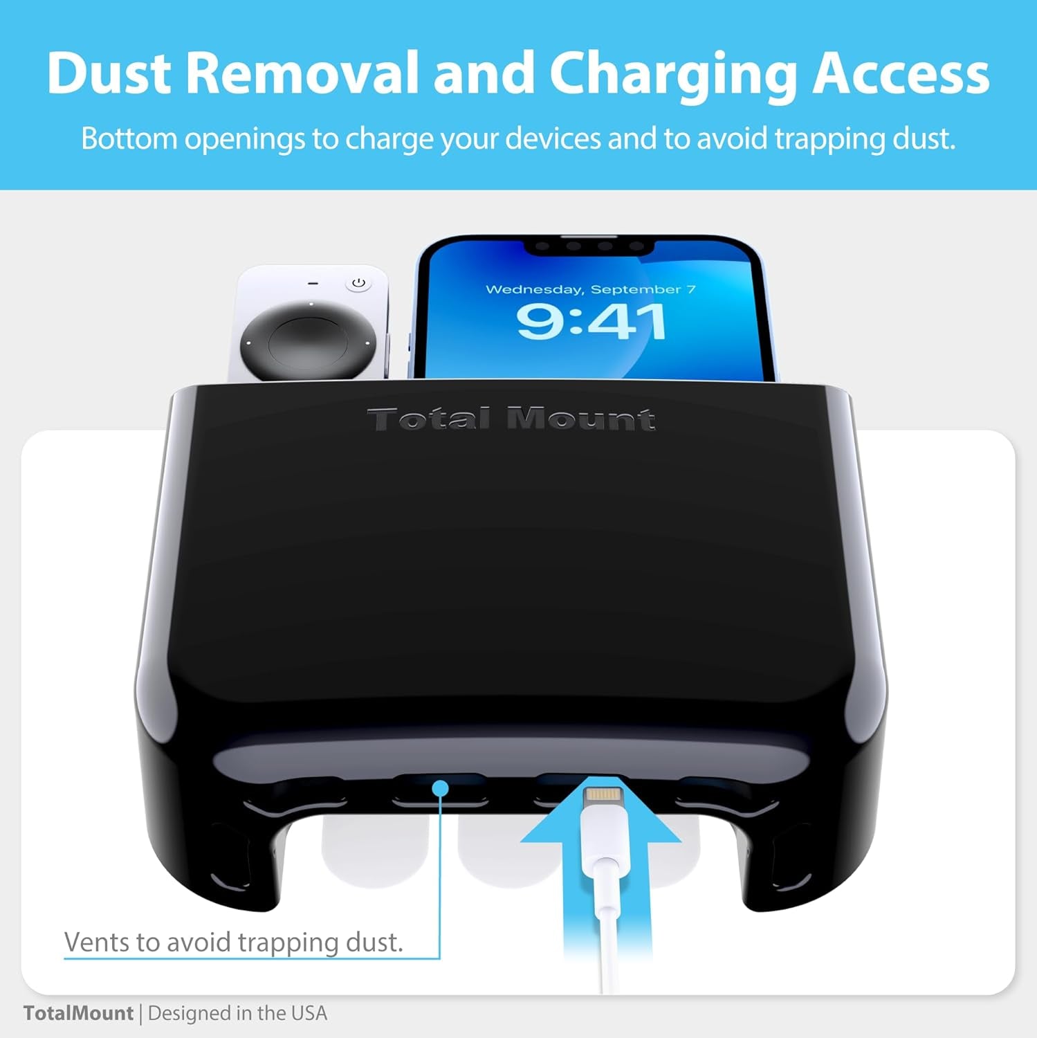 Hole-Free Remote Holders – Eliminate Need to Drill Holes in Your Wall (For 2 or 3 Remote Controls – Black – Quantity 2)