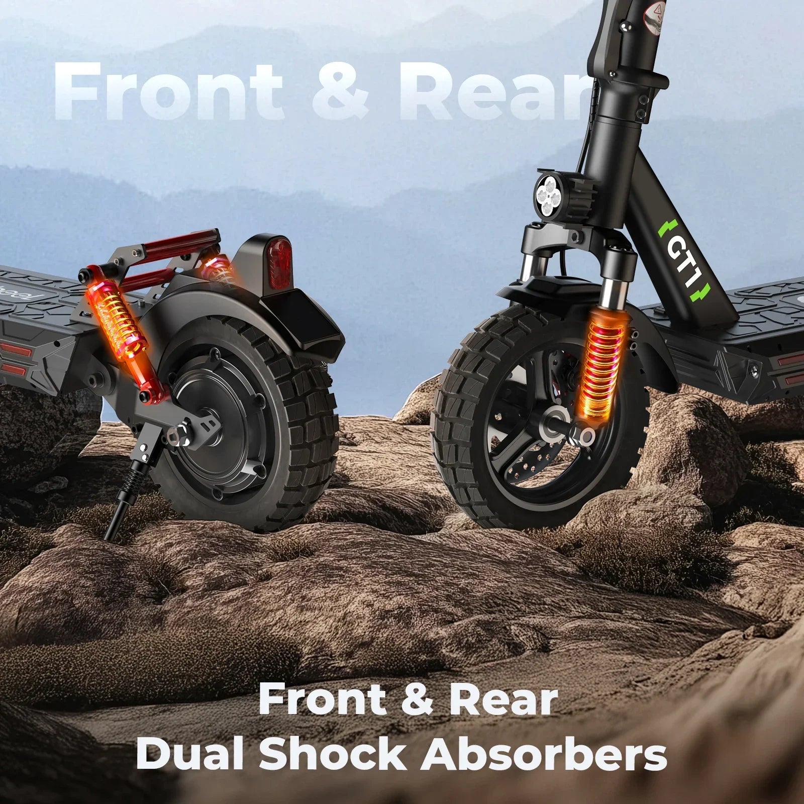 Isinwheel GT1 Adult Electric Scooter 48V 10Ah Battery 10" Pneumatic off Road Tire Foldable E-Scooter