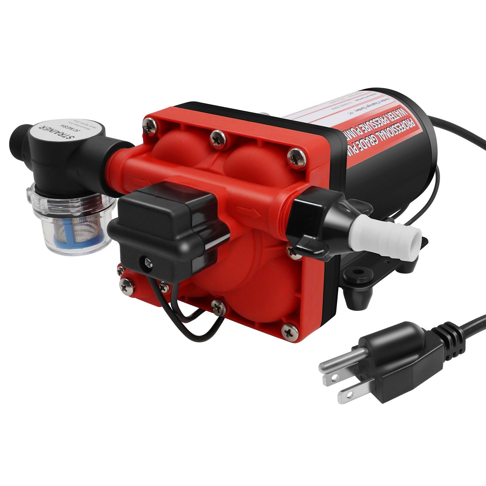 AC 110V 6GPM RV Water Pump Self-Priming Diaphragm Pump 70PSI High Pressure Pump