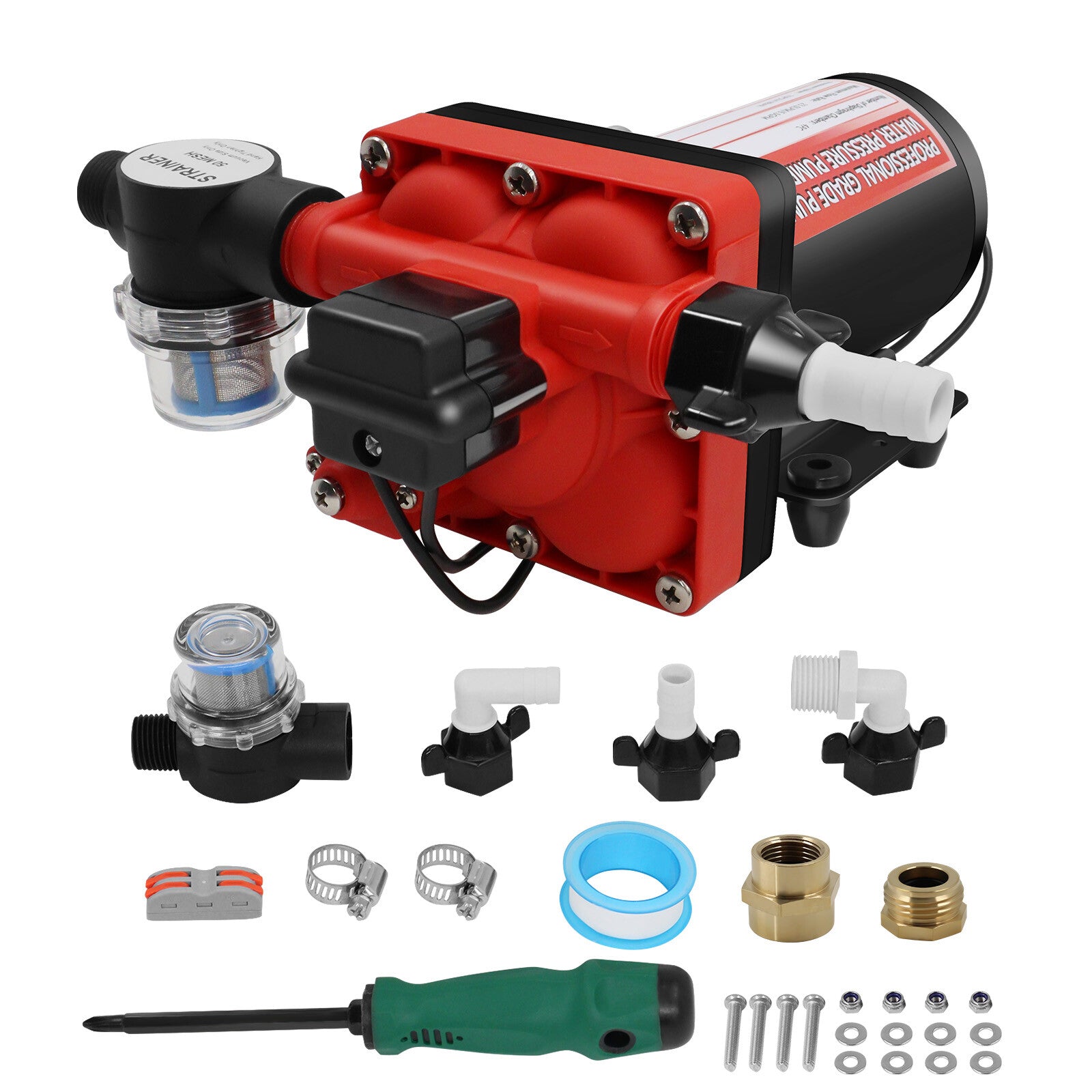 AC 110V 6GPM RV Water Pump Self-Priming Diaphragm Pump 70PSI High Pressure Pump