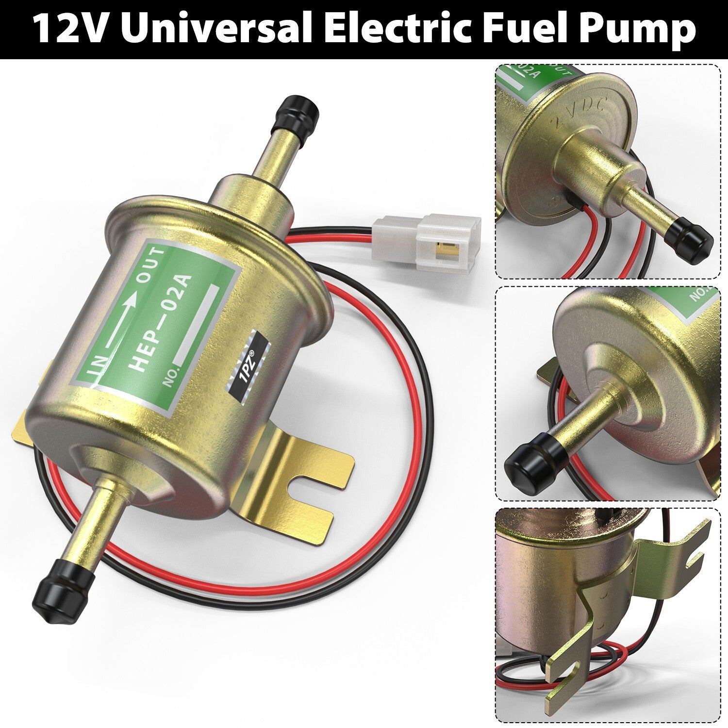 2 Packs 12V Electric Fuel Pump HEP-02A Universal Inline Low Pressure Gas Diesel