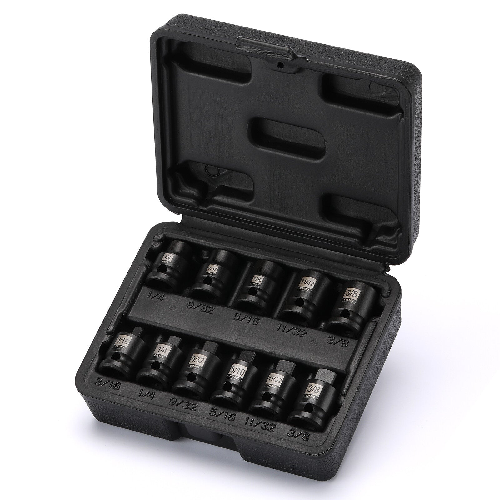 11PCS 3/8" Drive Pipe Plug Socekt Set SAE CR-MO Tapered Male Square Drive