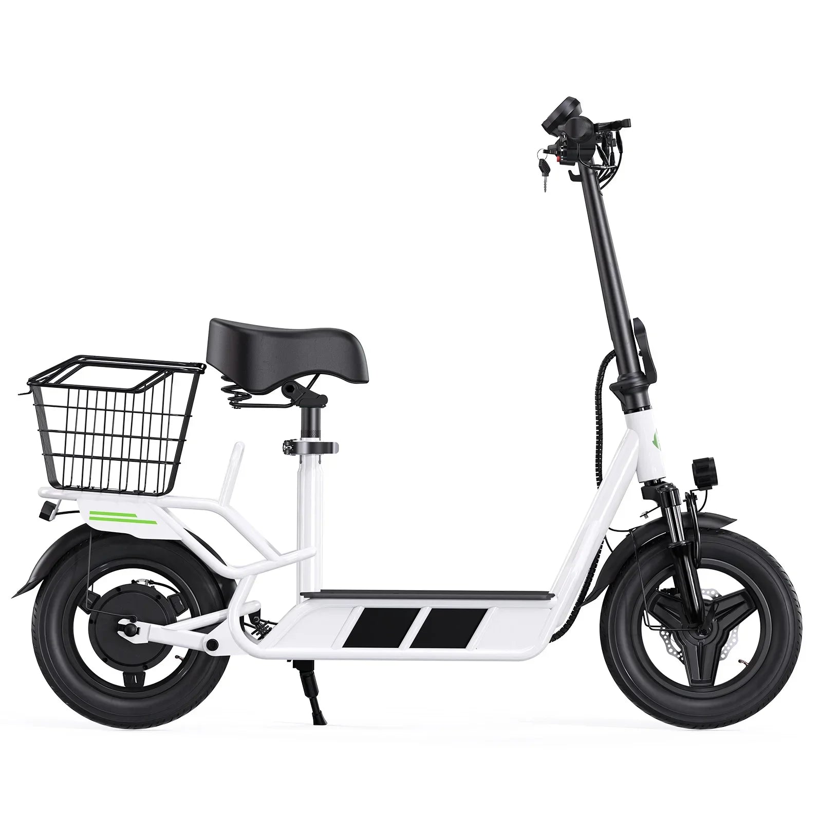 Lsinwheel Hyper X Adult with Seat and Rear Basket Electric Scooter 48V 10Ah Battery 700W Motor 14" Tire Foldable City E-Scooter