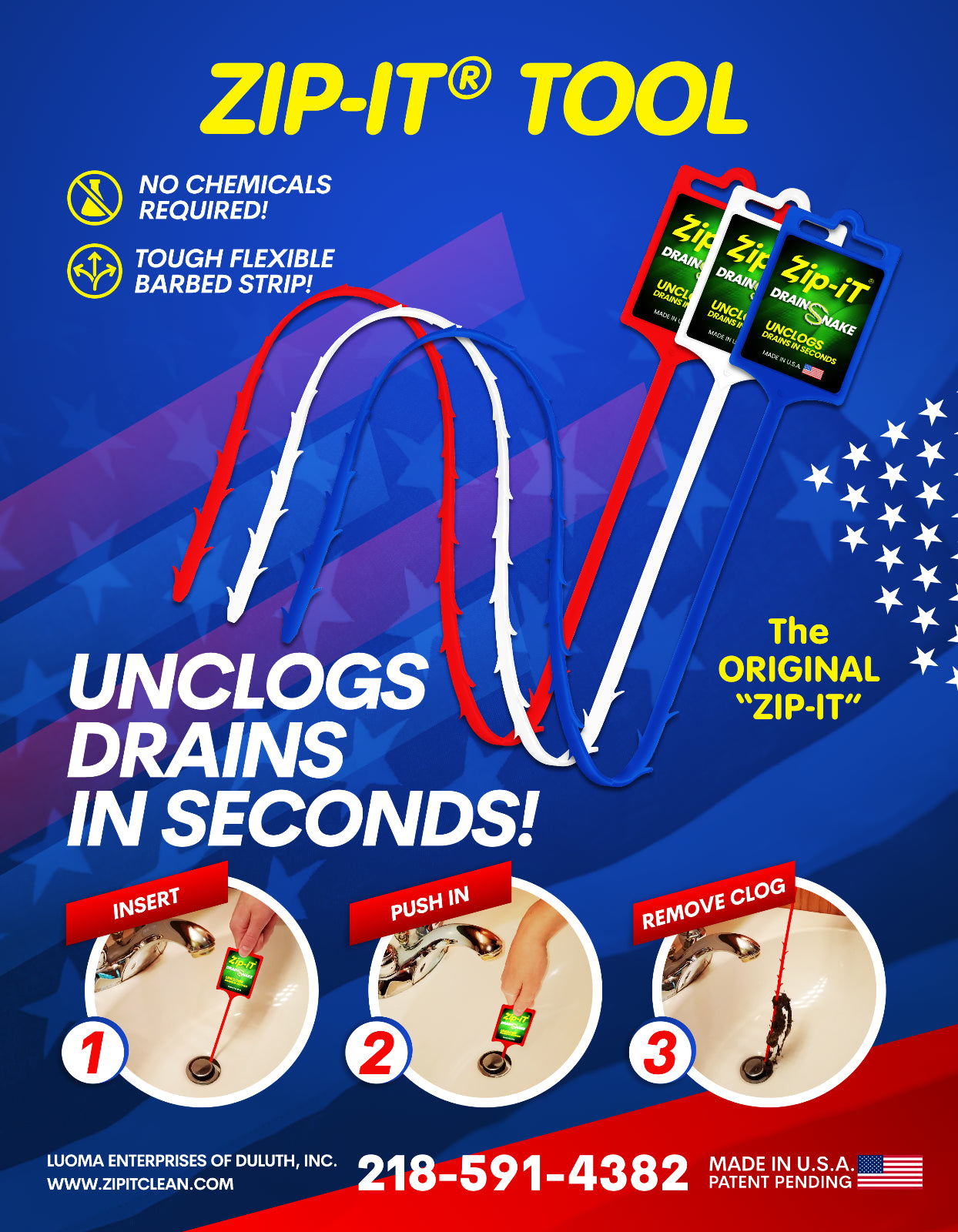 ZIP-IT BARBED PLASTIC Clog Removal Drain Snake Cleaner (12 PK)