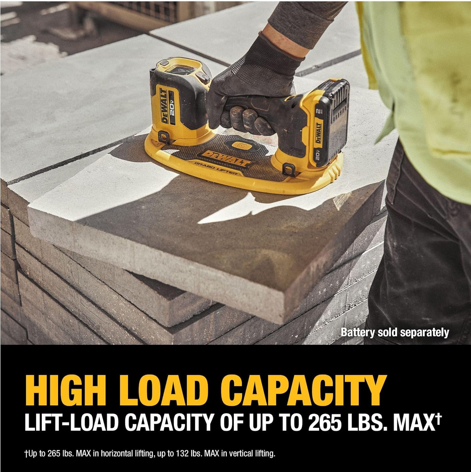 20V MAX Cordless GRABO Suction Lifter, Bare Tool Only, Lift-Load Capacity of up to 265 Lbs. (DCE592B)