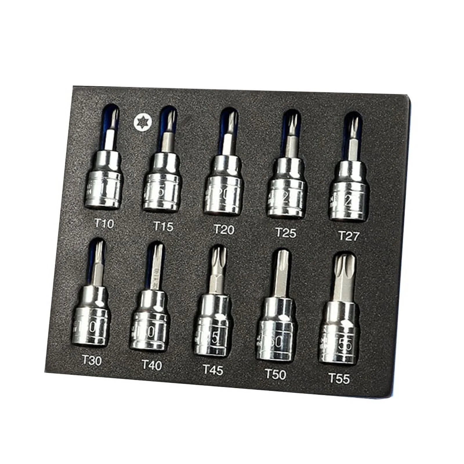 Socket Set 10-Piece Torx Socket Set T10 - T55 Drive Socket Set 3/8 Inches
