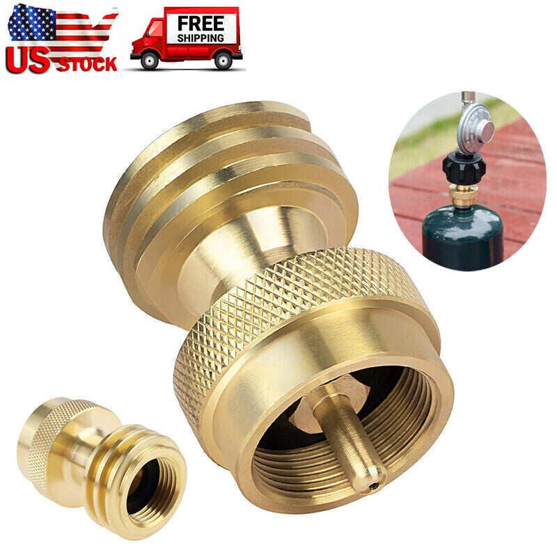 Solid Brass Steak Saver Propane Tank Adapter 1Lb to 20Lb Grill Bottle Converter