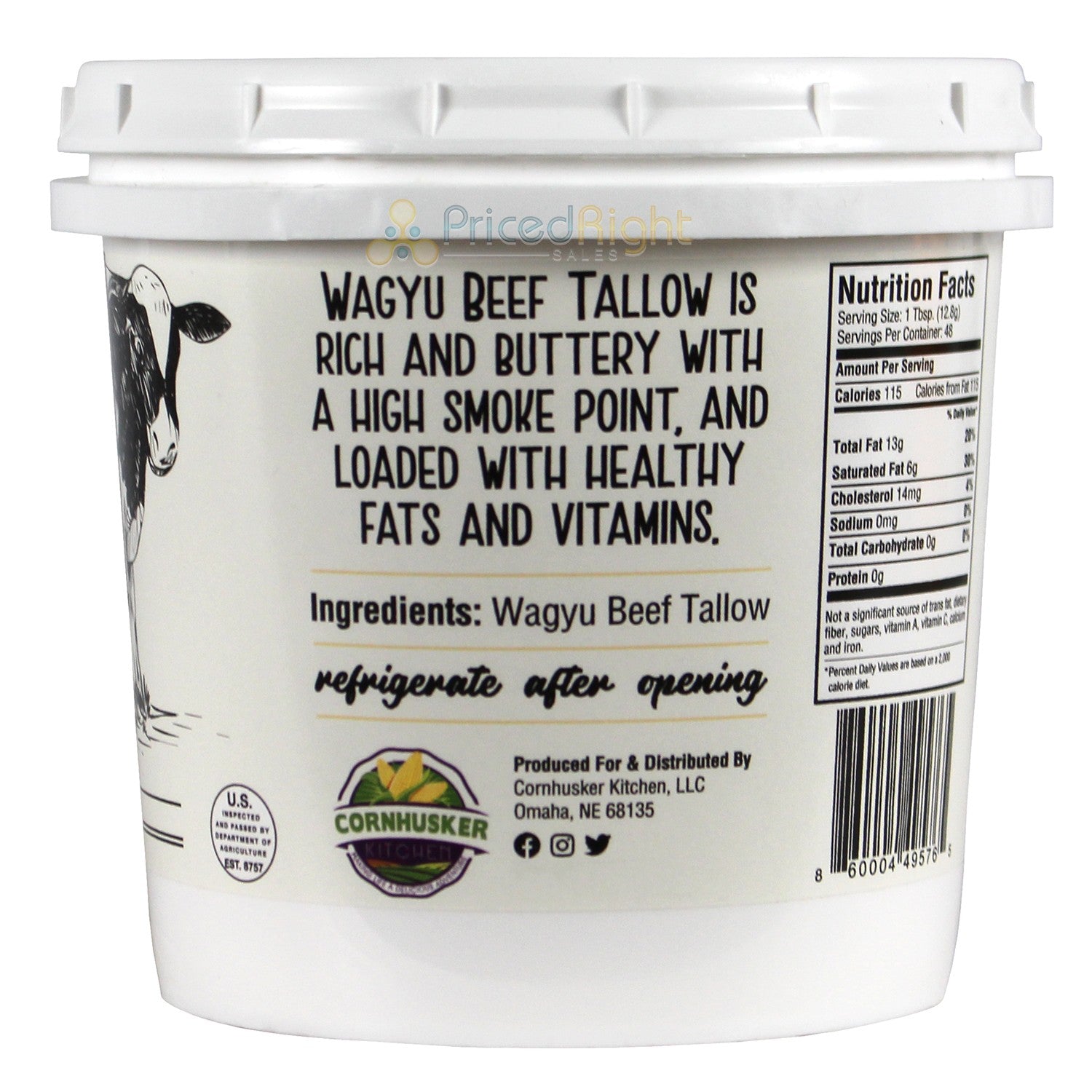 Cornhusker Kitchen Premium Grass-Fed Wagyu Beef Cooking Tallow 49576-Beeftall