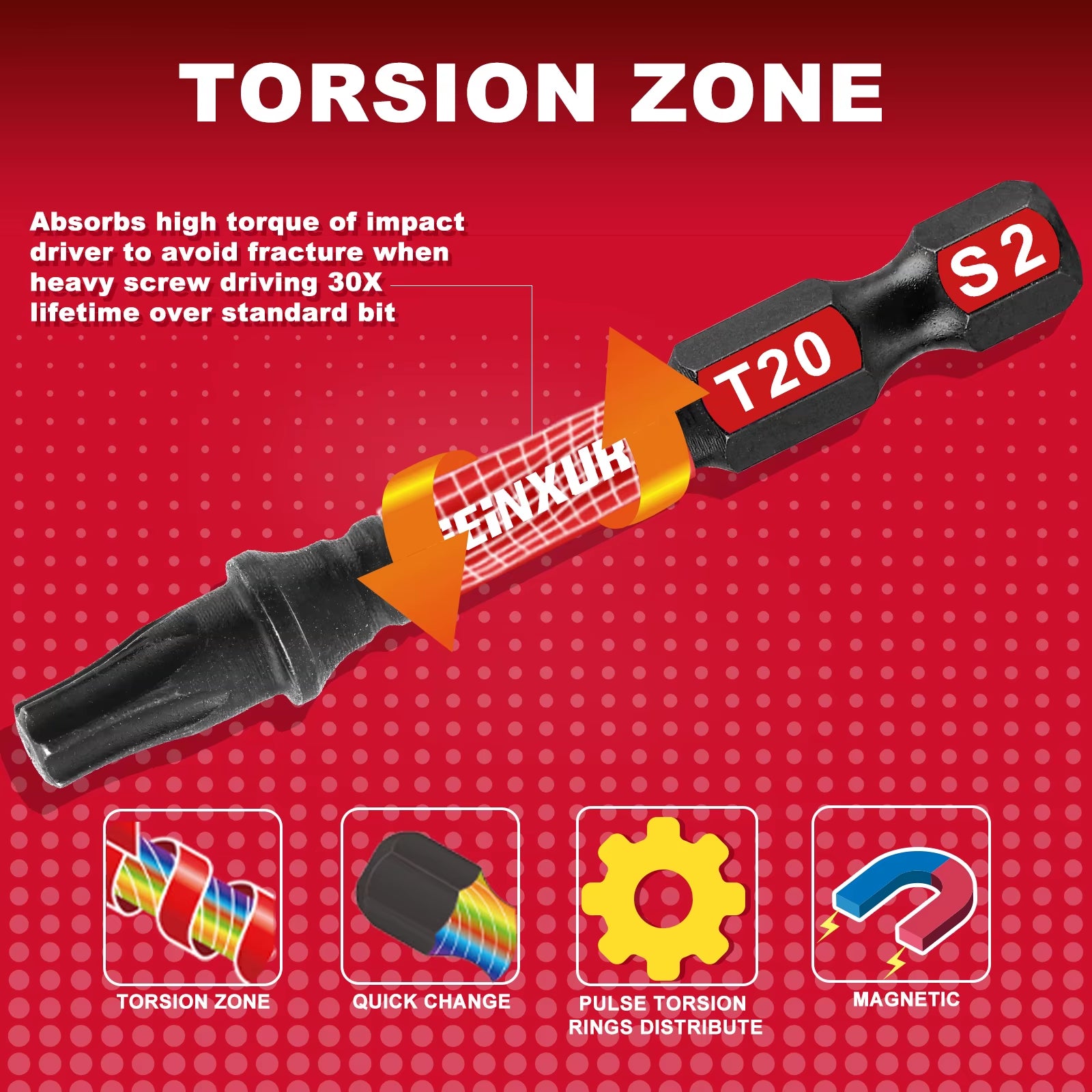 Geinxurn 11Pcs Best Quality Impact S2 Pozidriv Impact Screwdriver Bit for Drills Impact Driver Set