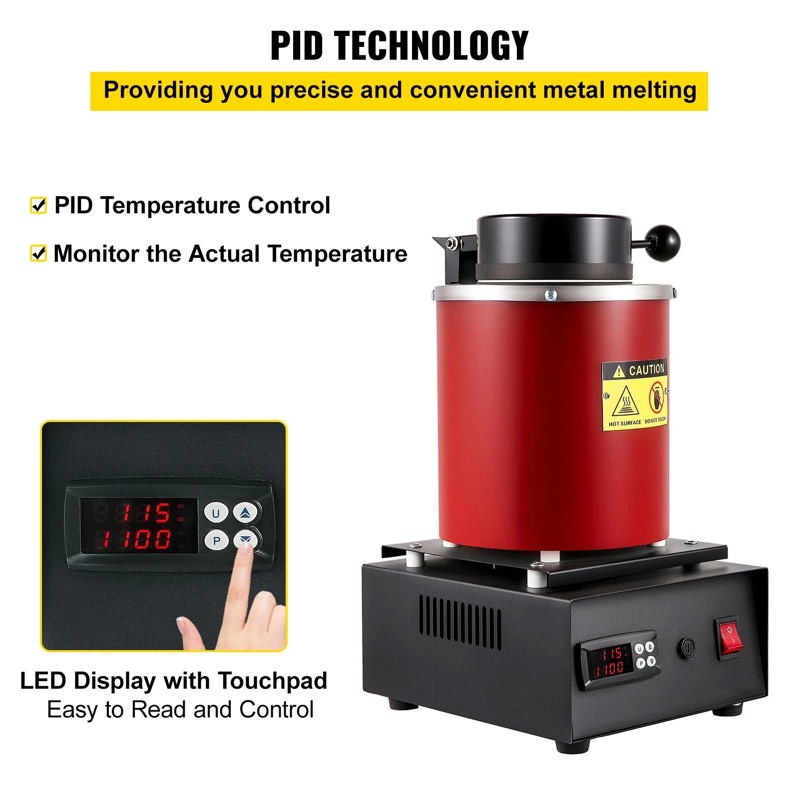 Electric Gold Melting Furnace W/ 1KG & 3KG Graphite Crucible & Ingot Mold