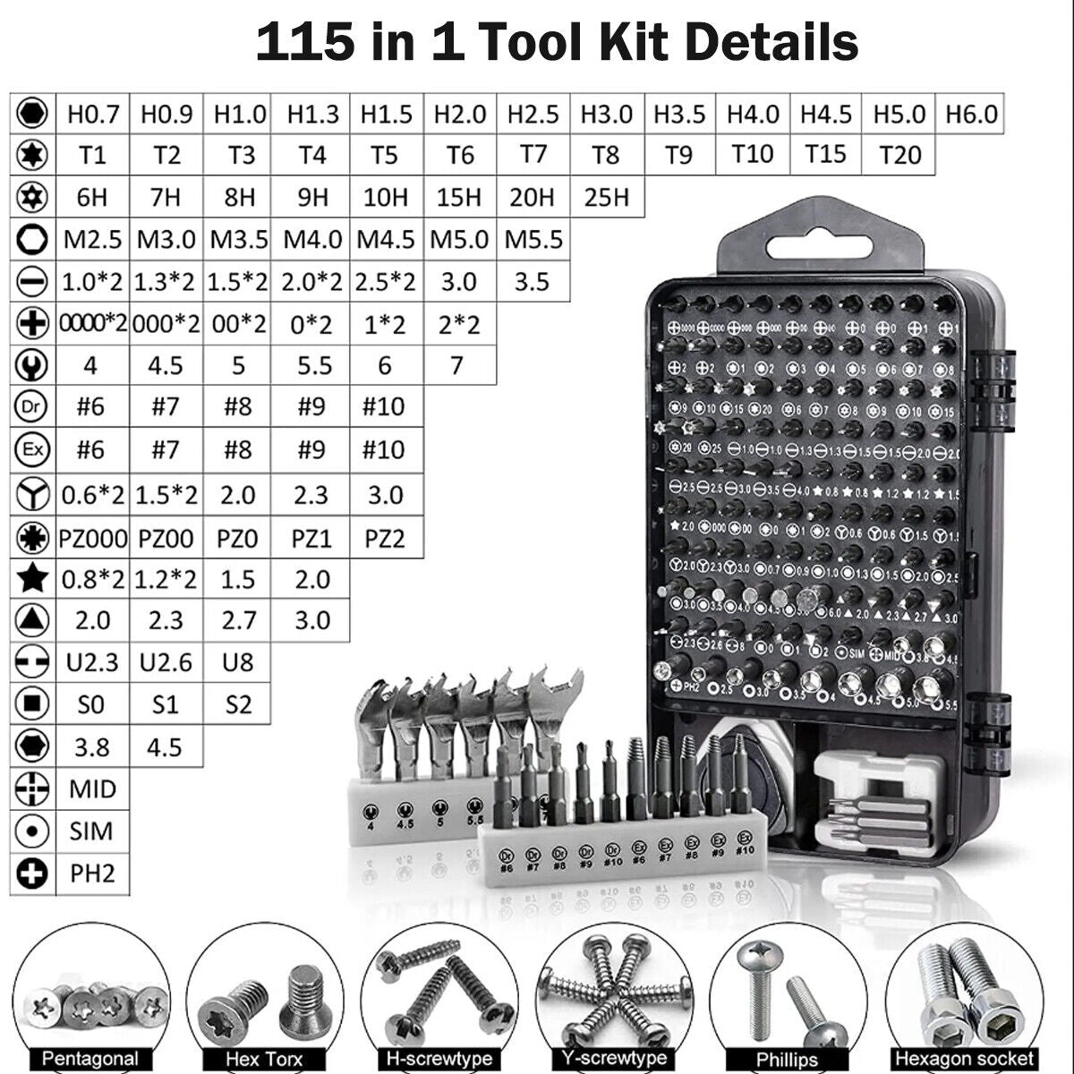 125 in 1 Magnetic Precision Screwdriver Set Computer PC Phone Repair Tool Kit