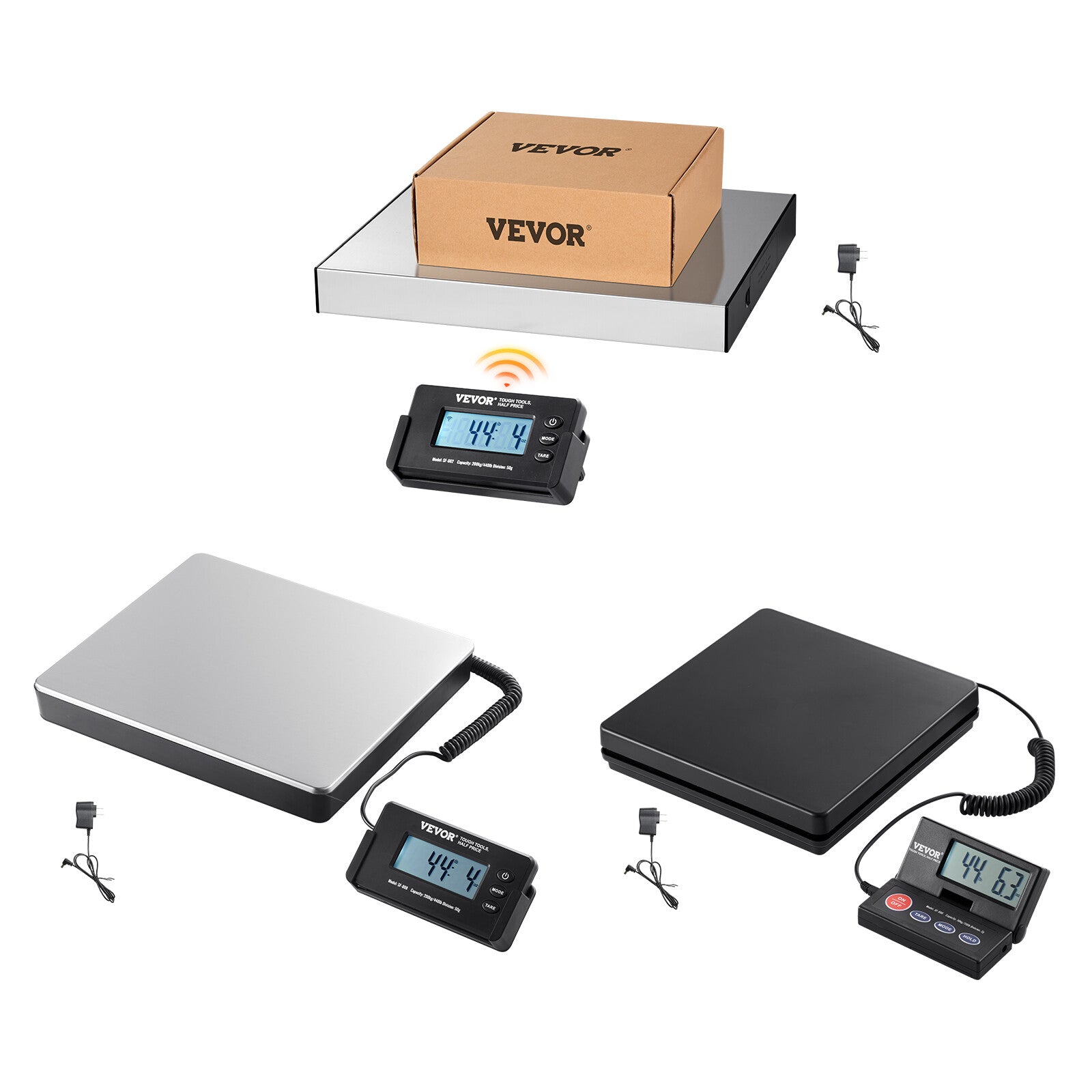 VEVOR Shipping Scale 110 Lbs/440 Lbs Digital Postal Scale AC/DC Package LCD