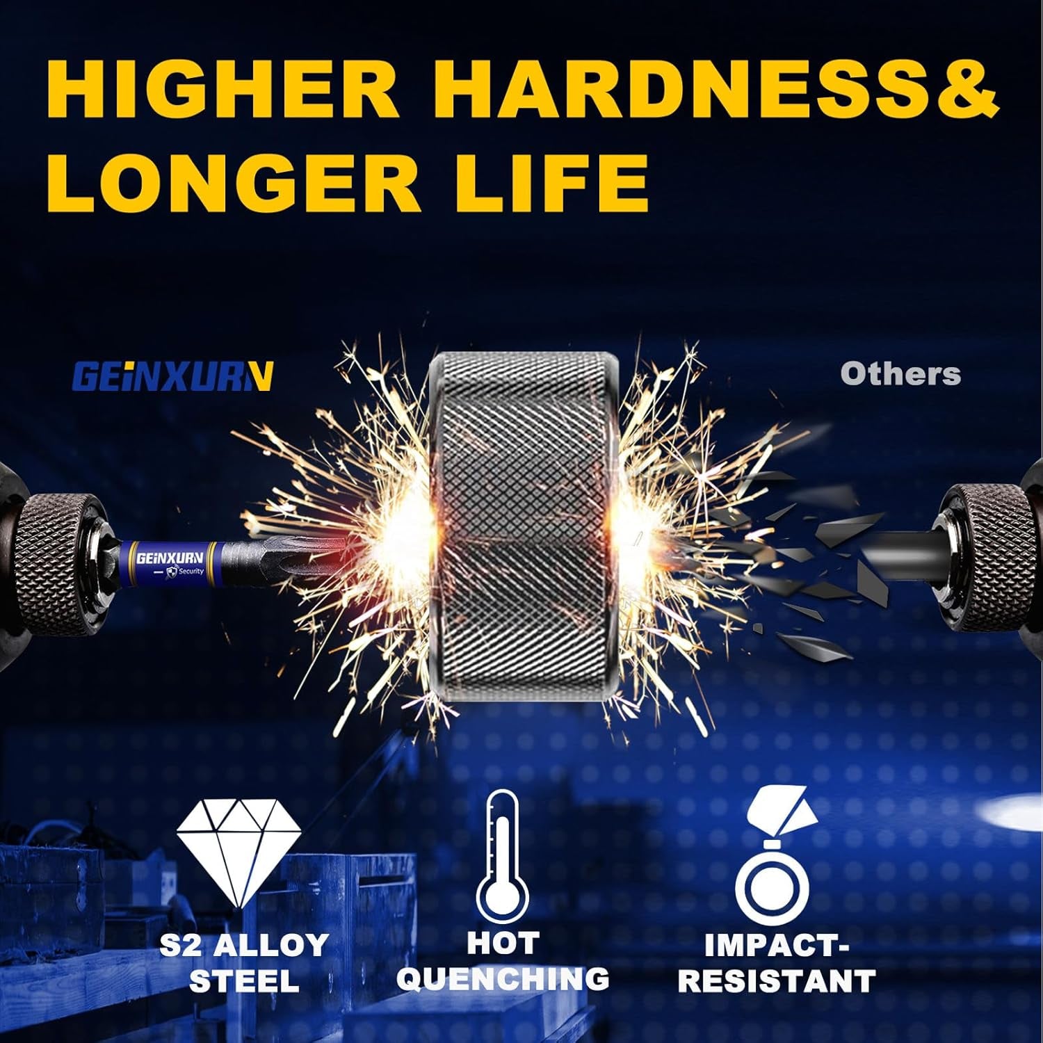 2 In. Security T15 Impact Magnetic Screwdriver Bit Set, 51 Pieces #15 Torx Head Power Bit Set, S2 Alloy Steel Hollow Star Bit Set with 1 Pcs Impact Bit Holder