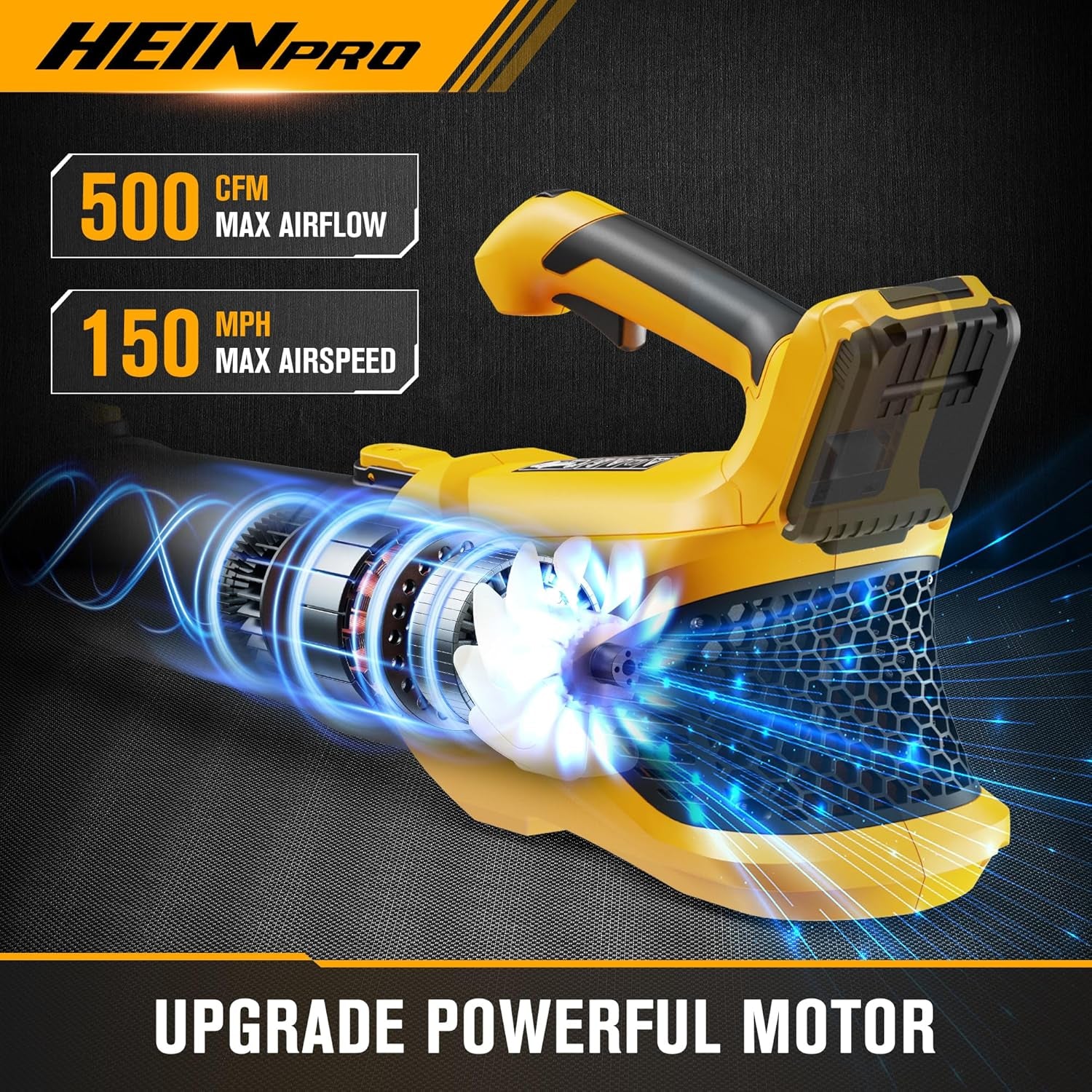 Cordless Leaf Blower Compatible with Dewalt 20V Max Battery, 500CFM/150MPH Electric Leaf Blower Cordless, 5 Speed Modes, Battery Powered Blowers for Lawn Care, Yard (Bare Tool)