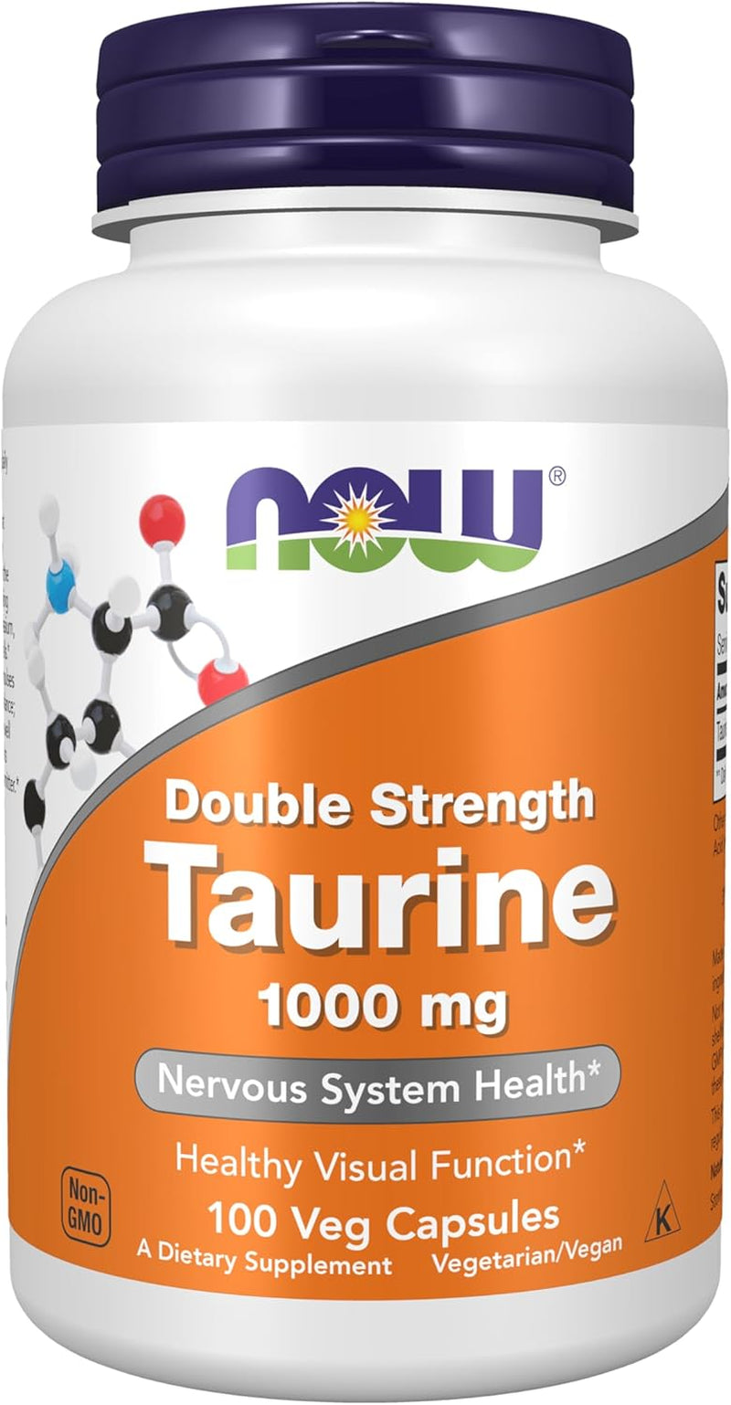 Supplements, Taurine 1,000 Mg, Double Strength, Nervous System Health*, 100 Veg Capsules