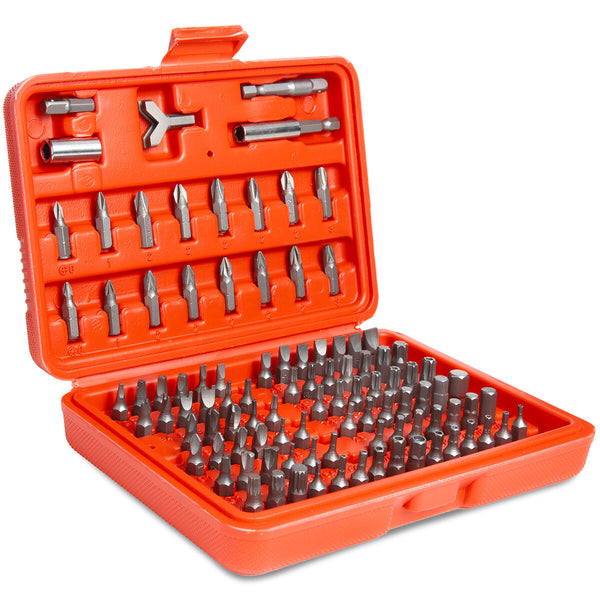 Xtremepowerus 100Pc Security Bit Set Torx Star Tamper Screws Hex Key Phillips