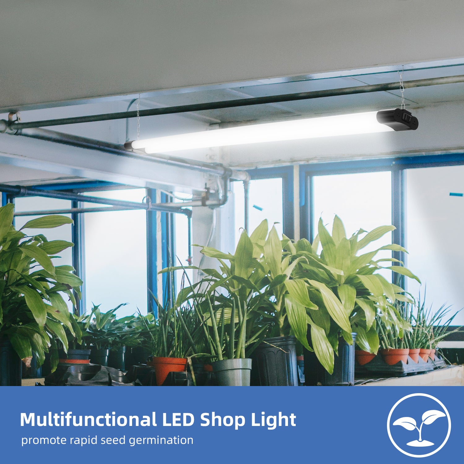 1 - 20Pack 4FT Linkable LED Shop Light for Garage, 4400Lm Utility Light Fixture