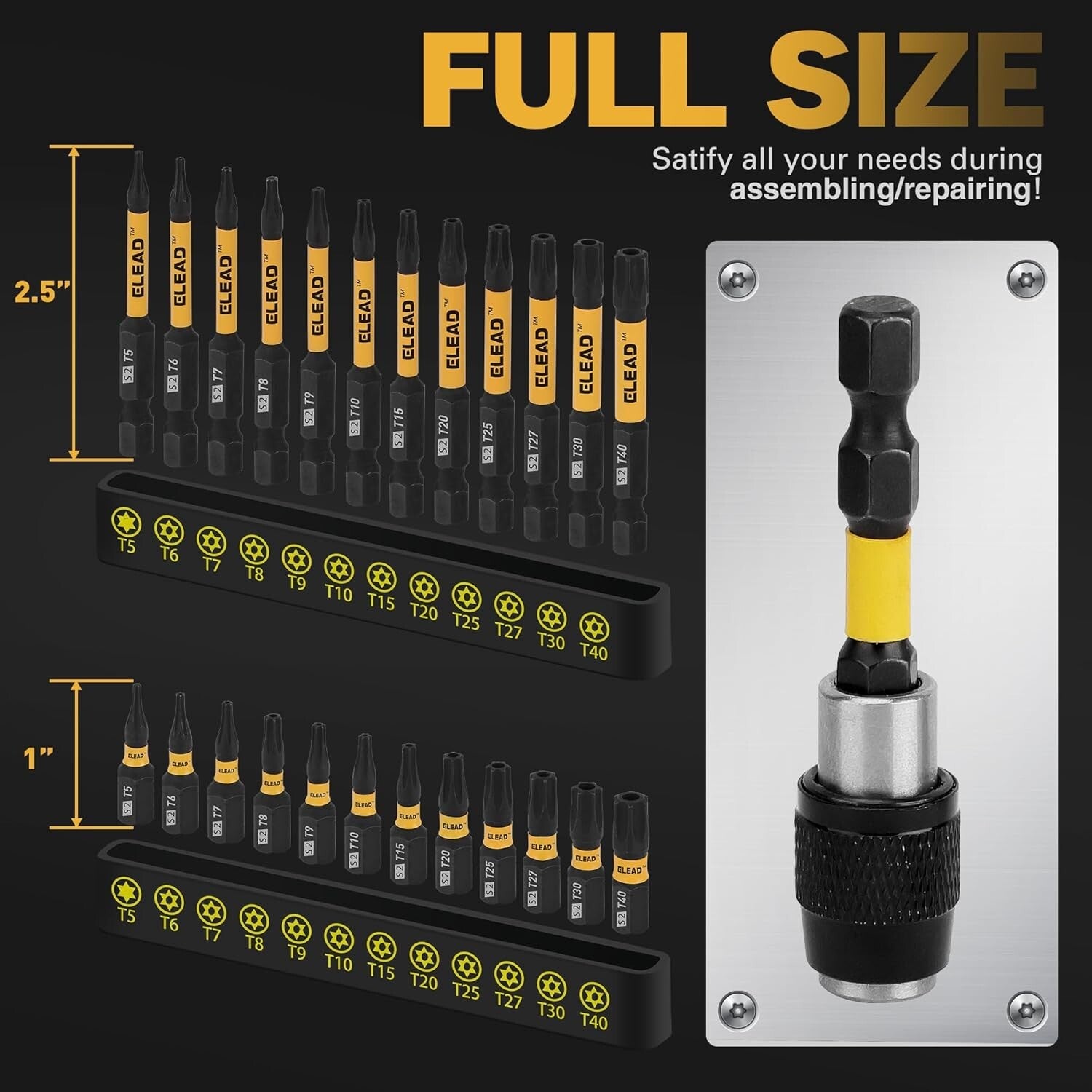 Tamper Proof Torx Bit Set: 25 Pieces T4-T40 Torx Bits Set | Torx Security Bit
