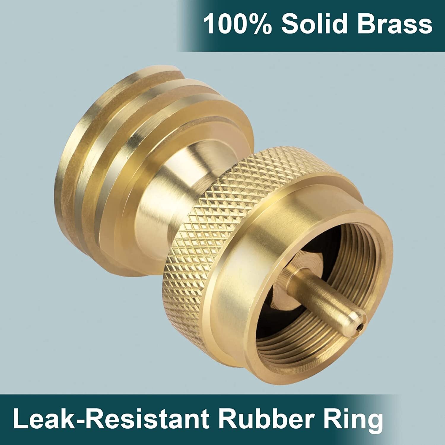 Solid Brass Steak Saver Propane Tank Adapter 1Lb to 20Lb Grill Bottle Converter