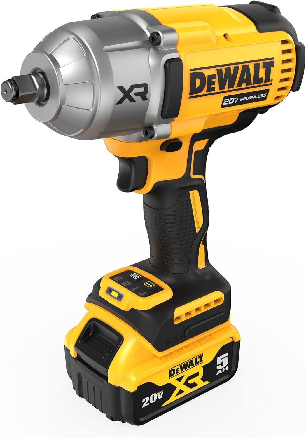 20V MAX Cordless Impact Wrench Kit, 20V MAX, 1/2" Hog Ring with 4-Mode Speed, Includes Battery, Charger and Kit Bag (DCF900P1)