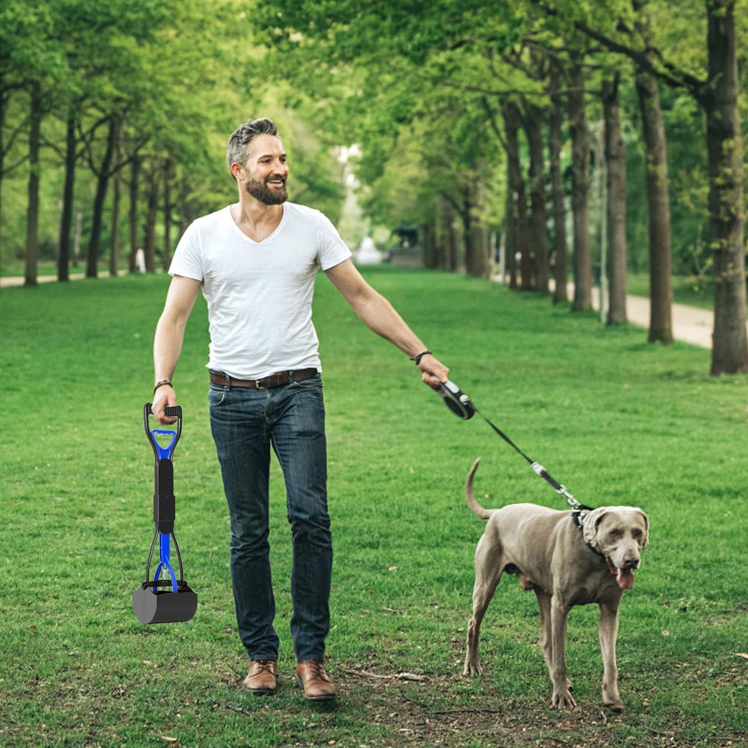 Pooper Scooper for Large Small Dogs, Folding Dog Poop Scooper, Durable Spring and Premium Materials，Easy to Use for Grass, Dirt, Gravel Pick up Shovel