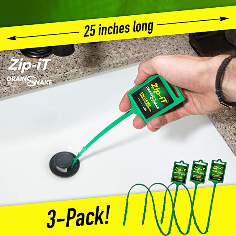 ZIP-IT BARBED PLASTIC Clog Removal Drain Snake Cleaner (12 PK)