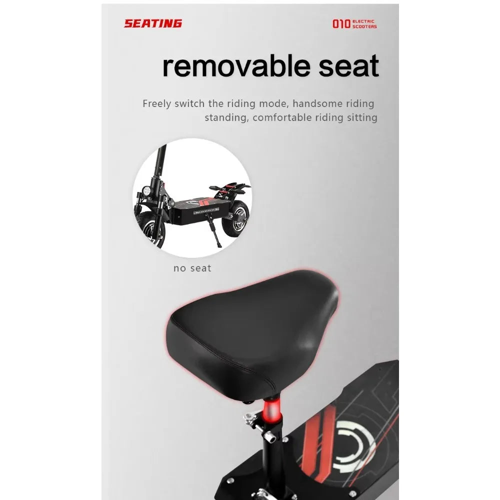 Boyueda Q7Pro E-Scooter 3200W Dual Motor 52V19Ah Battery Shock-Absorbing Seats Electric Scooter 10*3.5Inch Silent Tire Escooters
